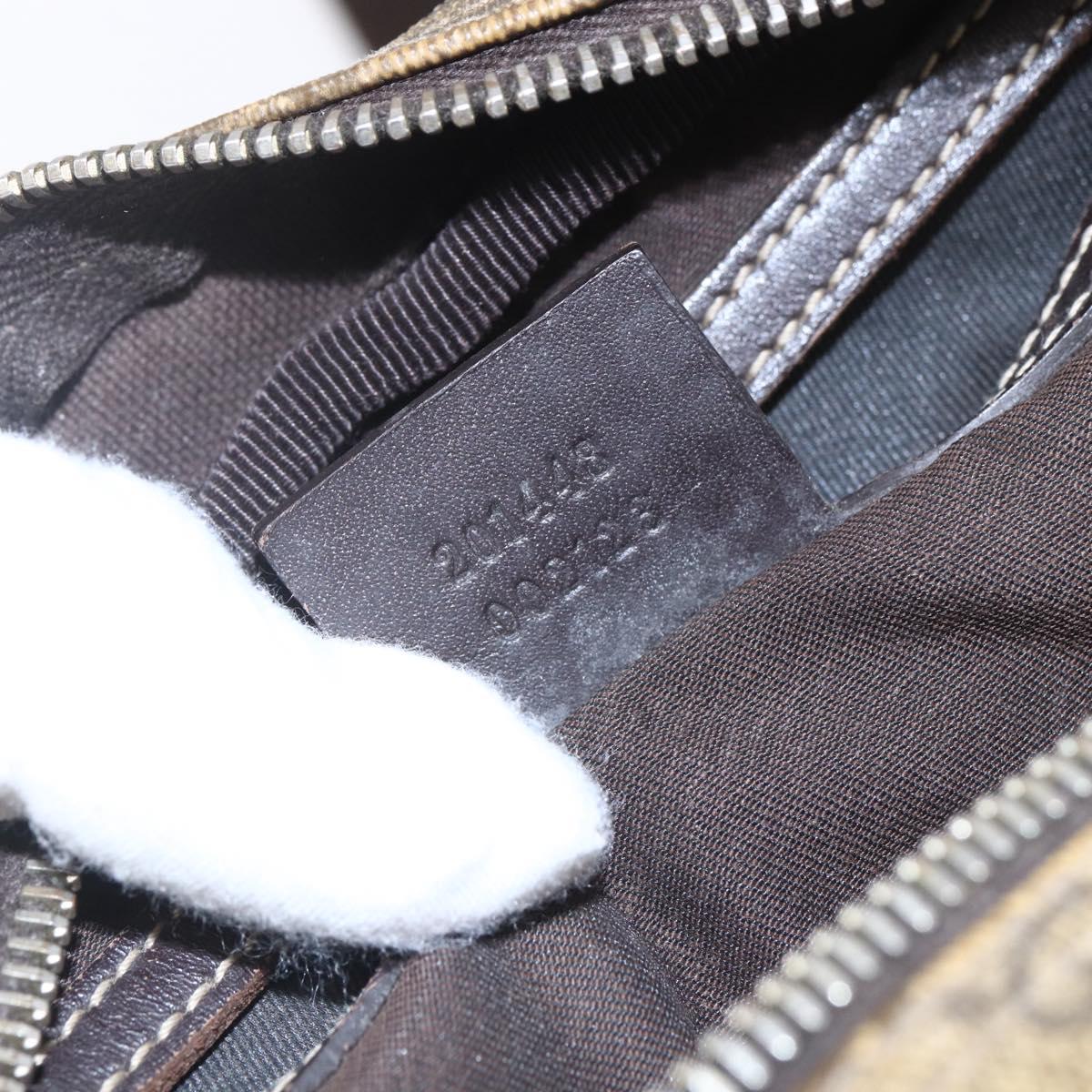 GUCCI GG Supreme Shoulder Bag PVC Brown Gold 201448 Auth ka392