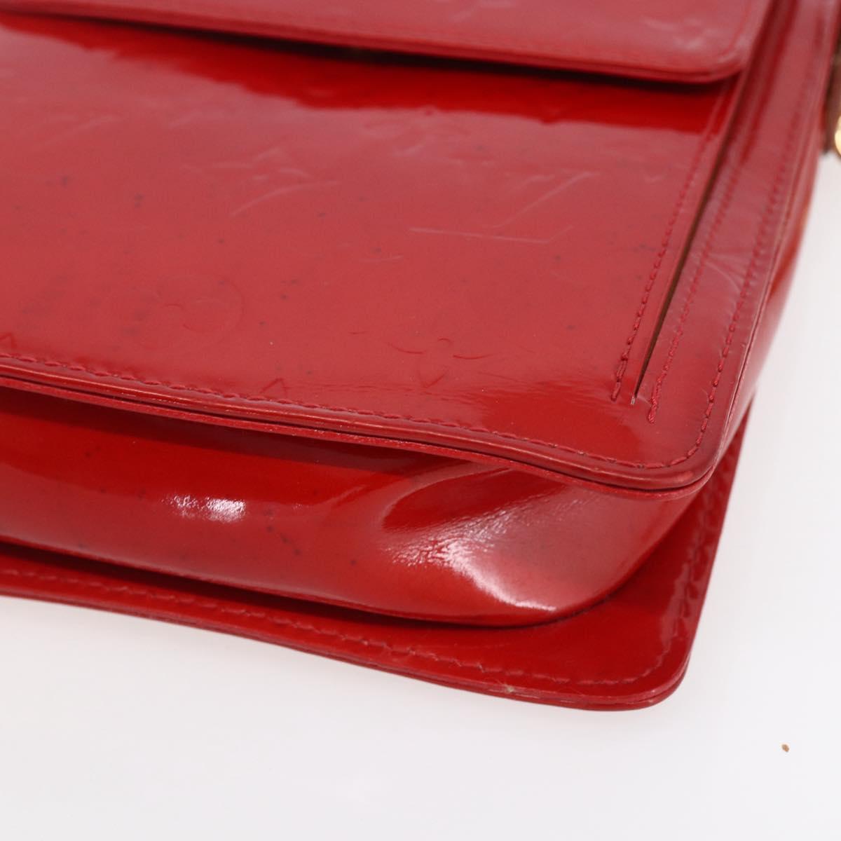 LOUIS VUITTON Monogram Vernis Motto Accessory Pouch Red M91137 LV Auth ka393