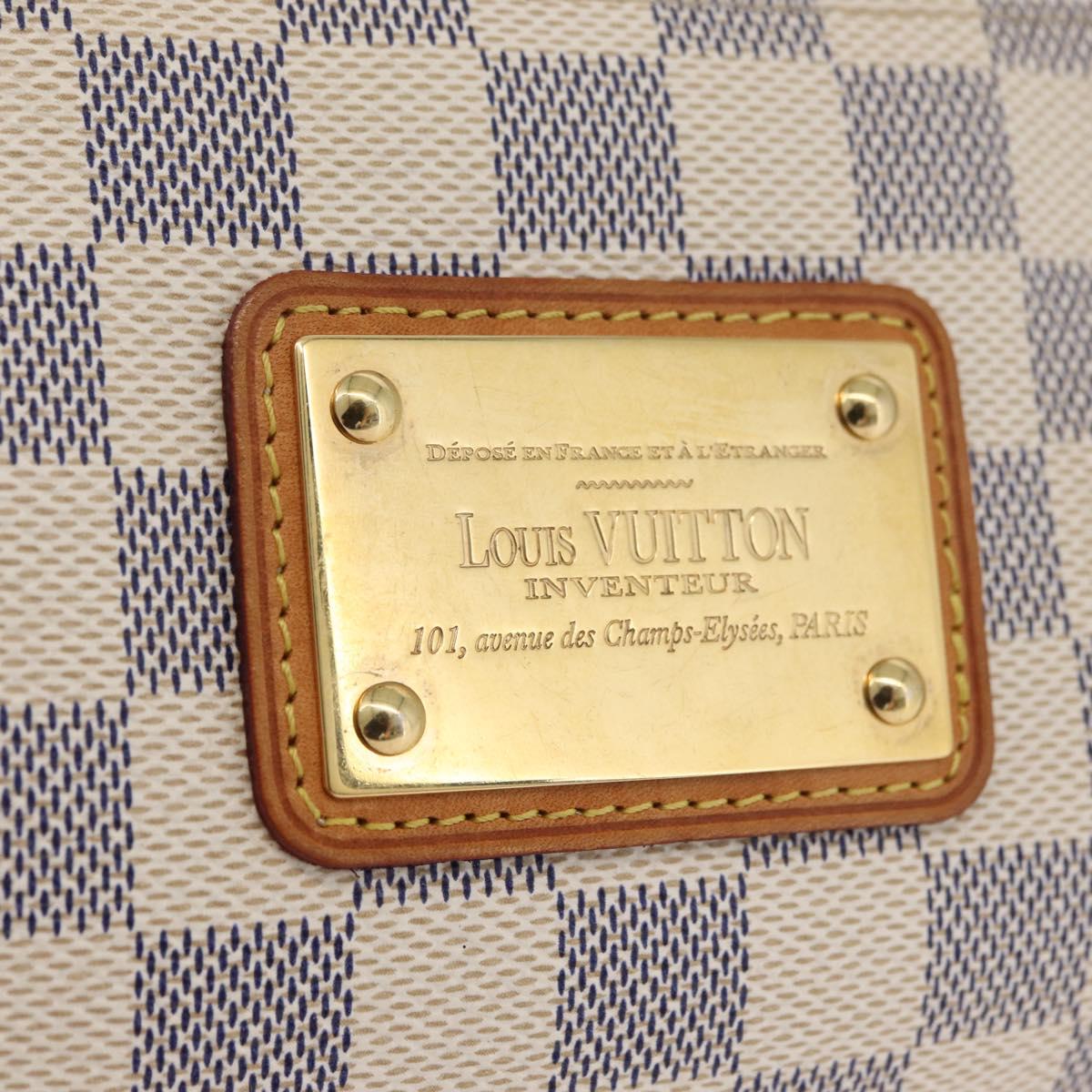 LOUIS VUITTON Damier Azur Eva Shoulder Bag 2way N55214 LV Auth ka3938
