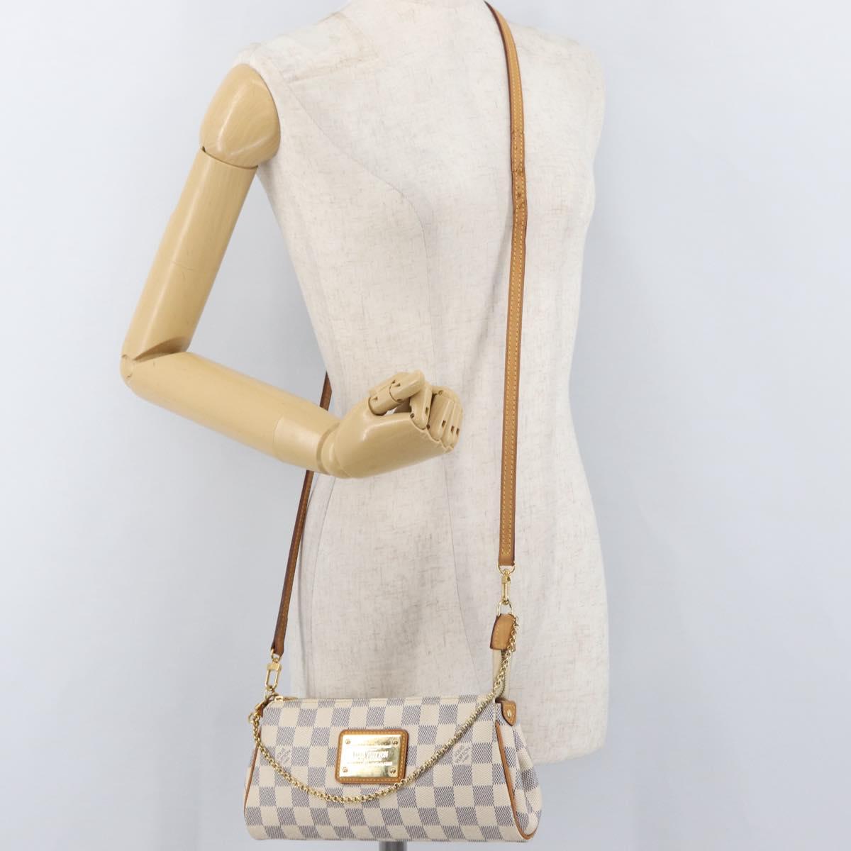 LOUIS VUITTON Damier Azur Eva Shoulder Bag 2way N55214 LV Auth ka3938