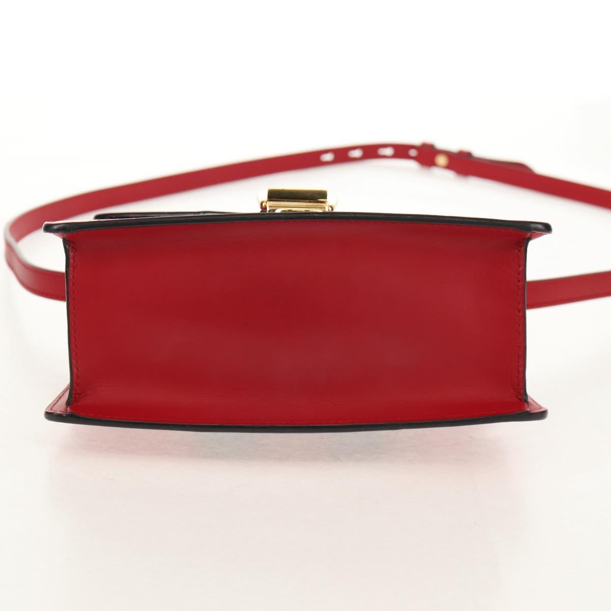 GUCCI Silvi Sherry Line Hand Bag Leather 3way Red Gold 470270 Auth ka395AV