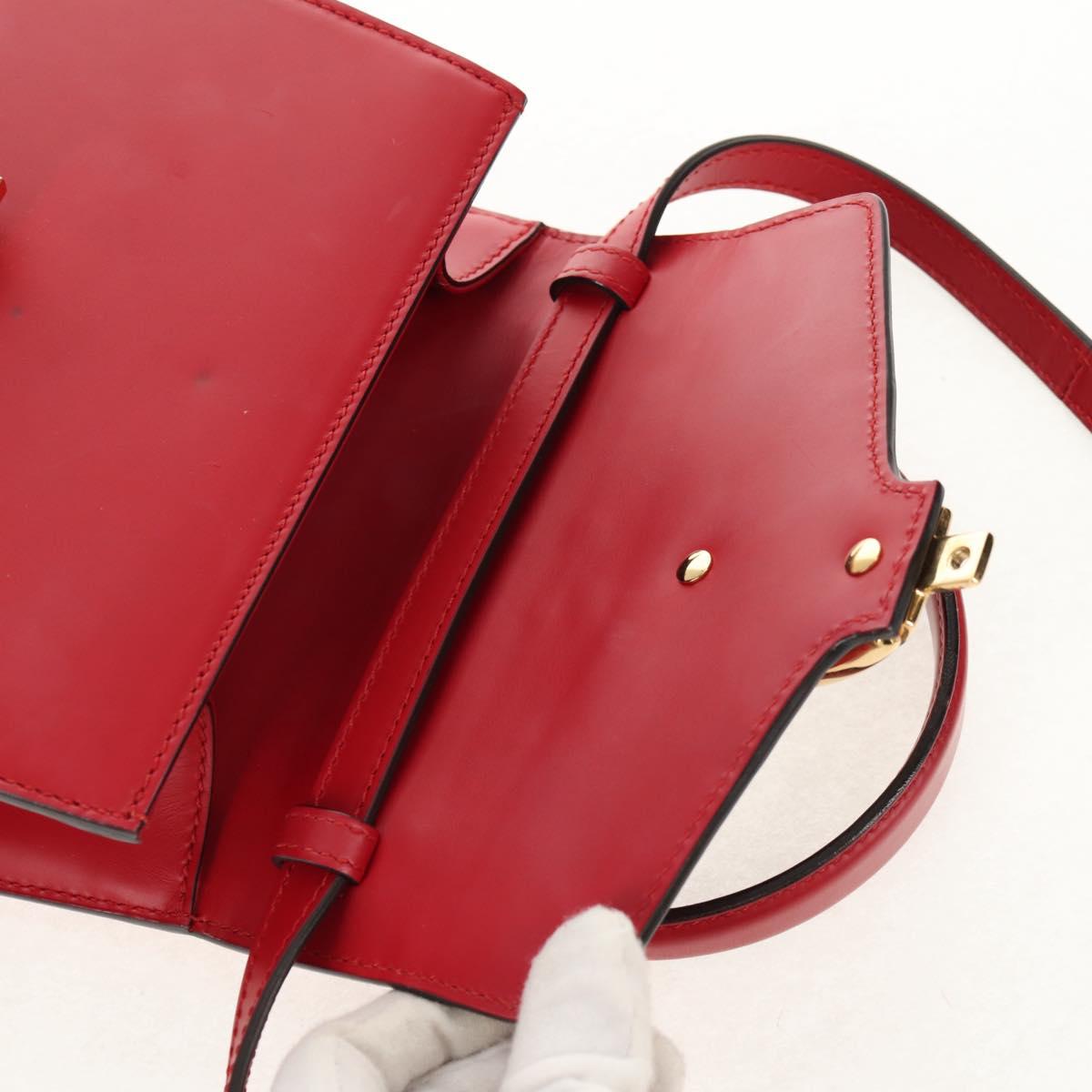 GUCCI Silvi Sherry Line Hand Bag Leather 3way Red Gold 470270 Auth ka395AV