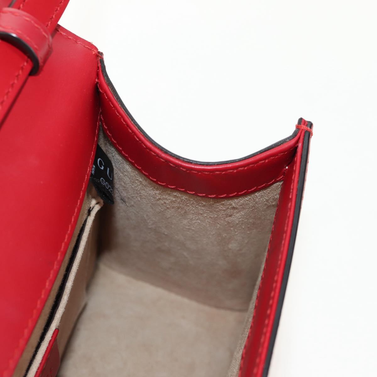 GUCCI Silvi Sherry Line Hand Bag Leather 3way Red Gold 470270 Auth ka395AV