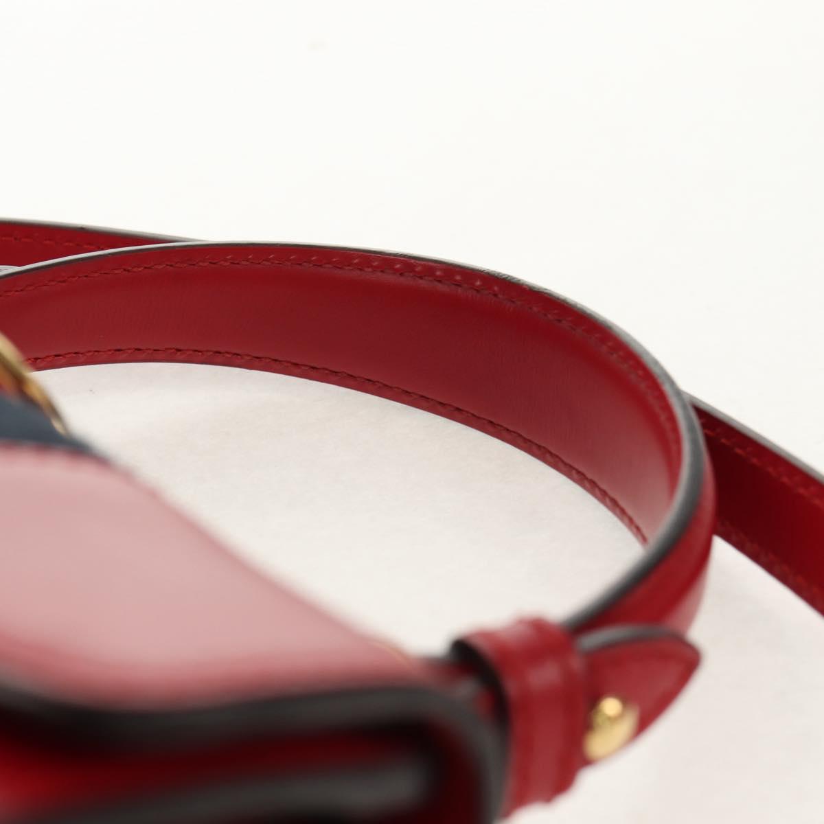 GUCCI Silvi Sherry Line Hand Bag Leather 3way Red Gold 470270 Auth ka395AV