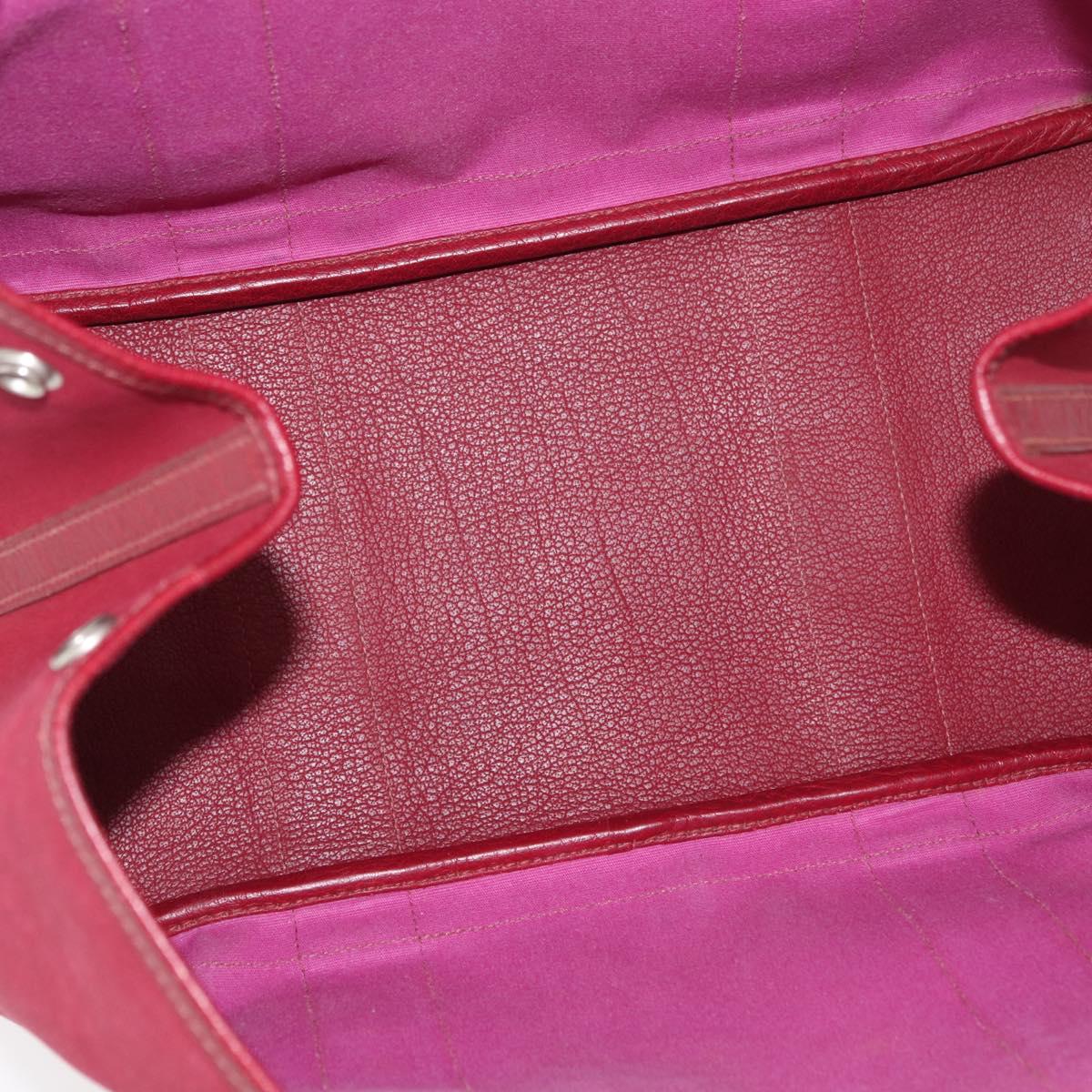 HERMES Garden Party PM Hand Bag Towar Officche Red Silver Auth ka4028