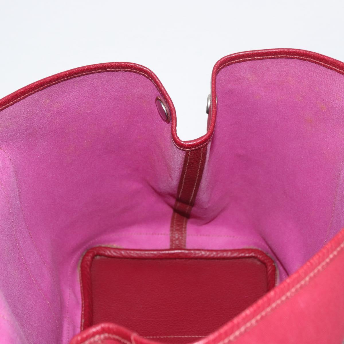 HERMES Garden Party PM Hand Bag Towar Officche Red Silver Auth ka4028