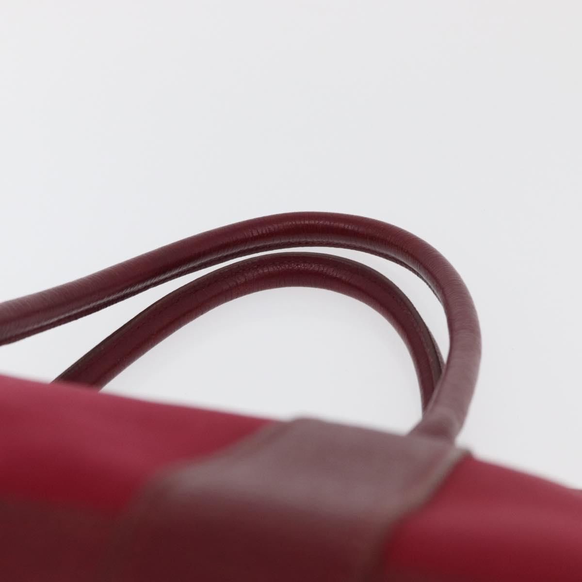 HERMES Garden Party PM Hand Bag Towar Officche Red Silver Auth ka4028