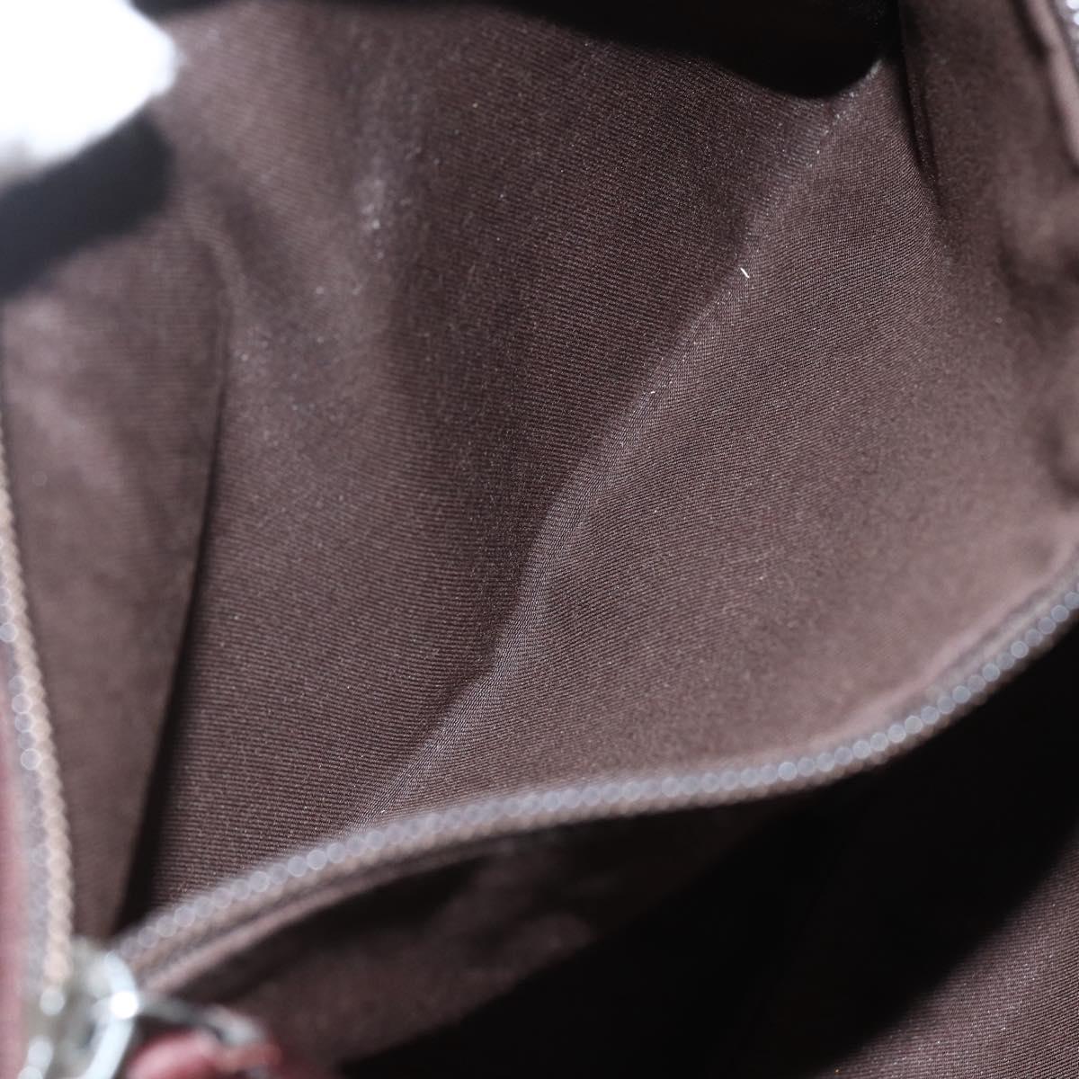 GUCCI Guccissima GG Canvas Abbey Shoulder Bag Brown Silver 145844 Auth ka403