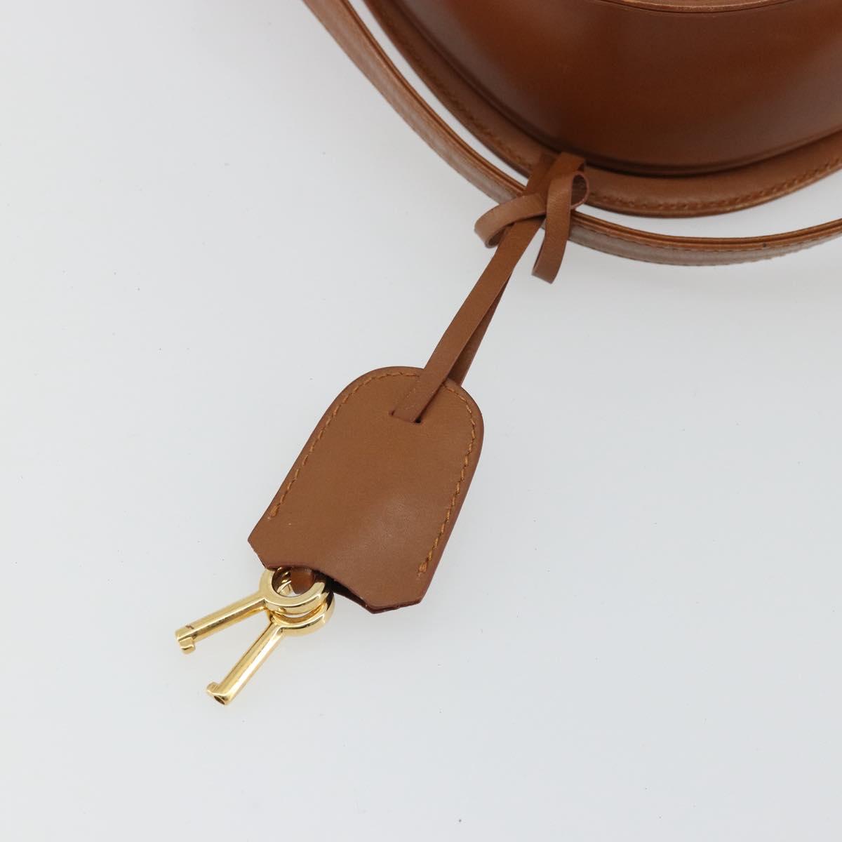 GUCCI Ready Lock Shoulder Bag Leather Brown Gold 001 46 1469 Auth ka4039A