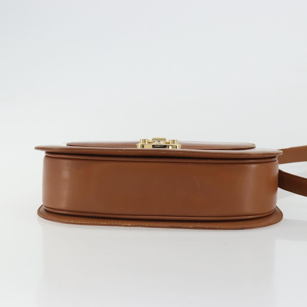 GUCCI Ready Lock Shoulder Bag Leather Brown Gold 001 46 1469 Auth ka4039A