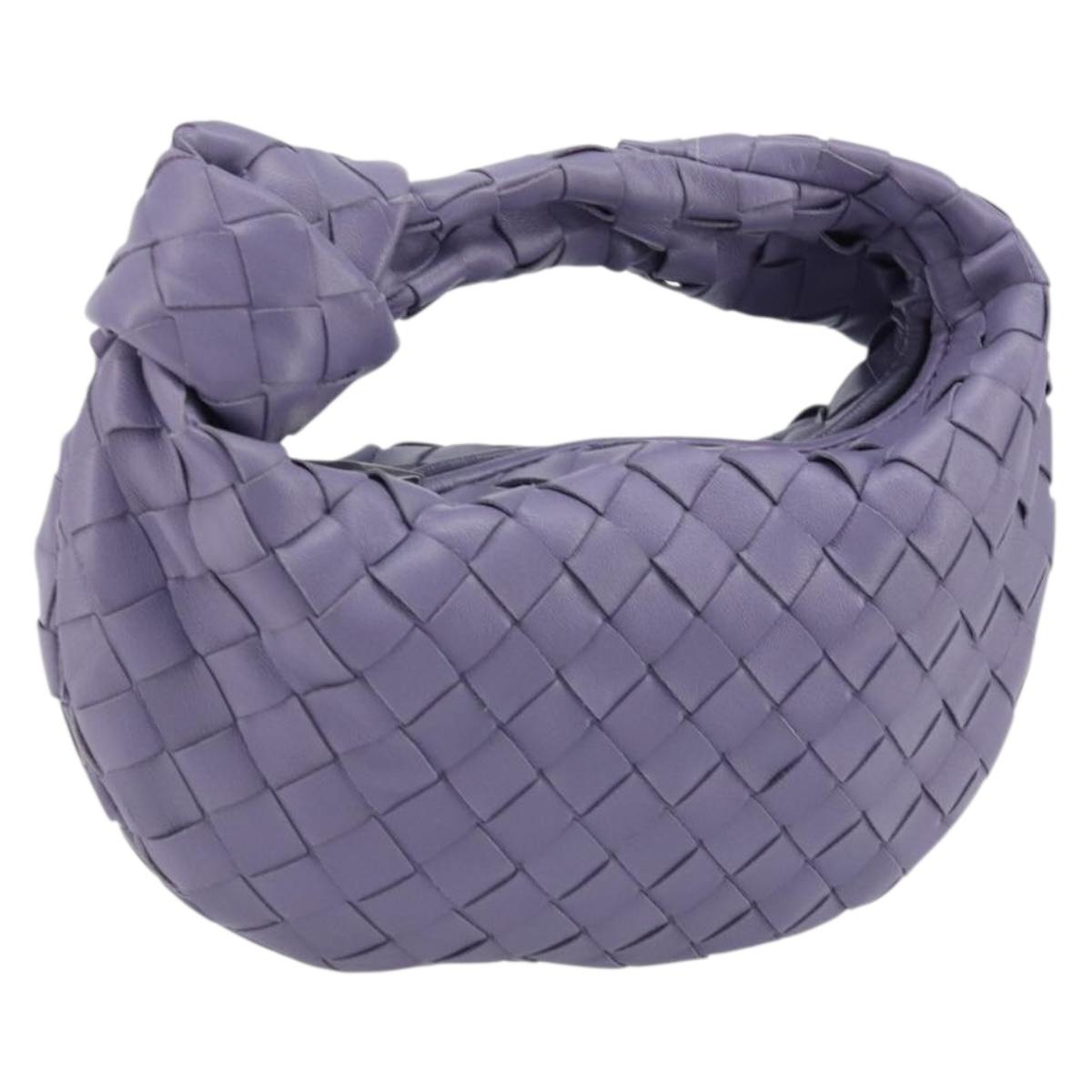 BOTTEGA VENETA INTRECCIATO Mini Jody Bag Leather Purple Silver Auth ka4050SAM