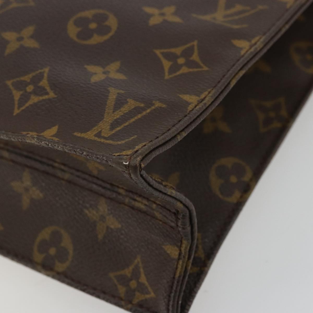 LOUIS VUITTON Monogram Sac Plat Hand Bag M51140 LV Auth ka4051