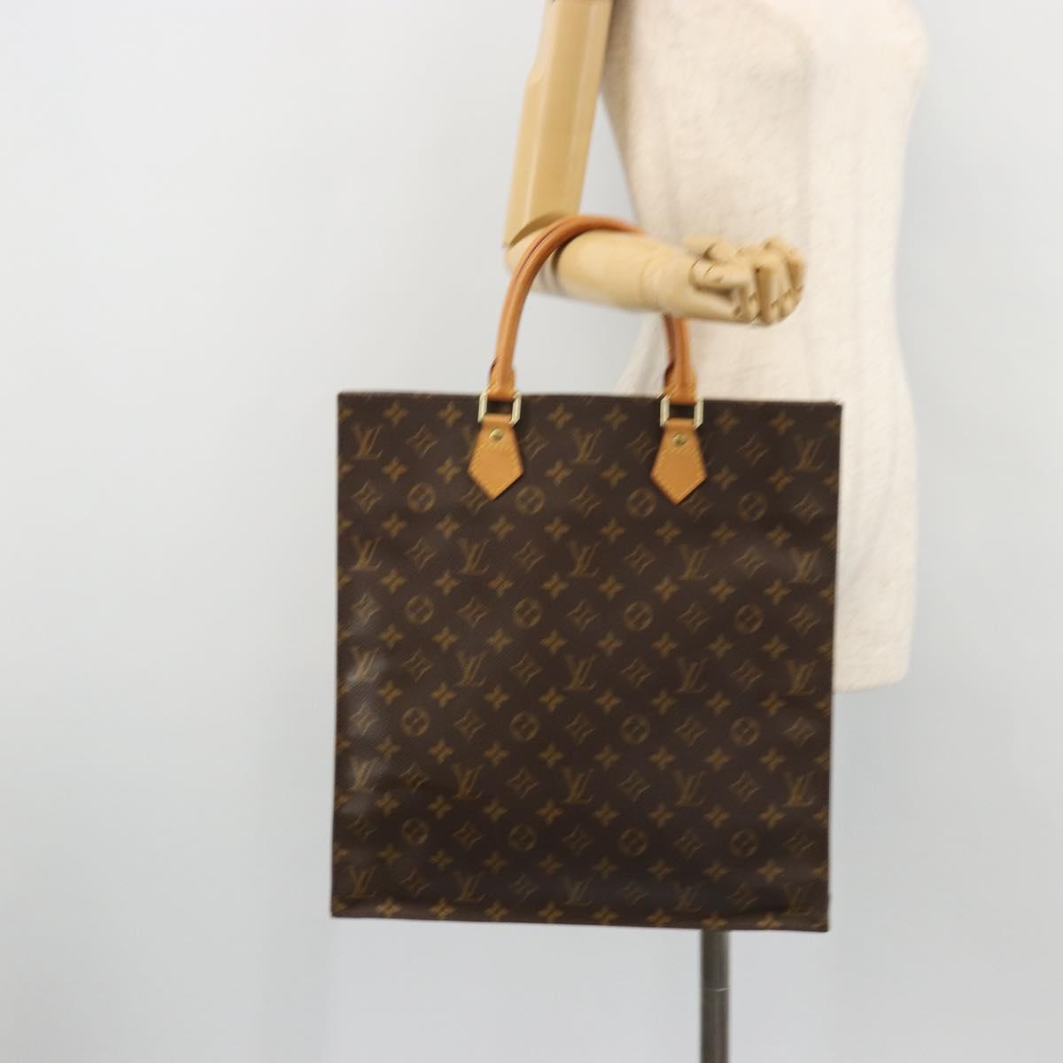 LOUIS VUITTON Monogram Sac Plat Hand Bag M51140 LV Auth ka4051