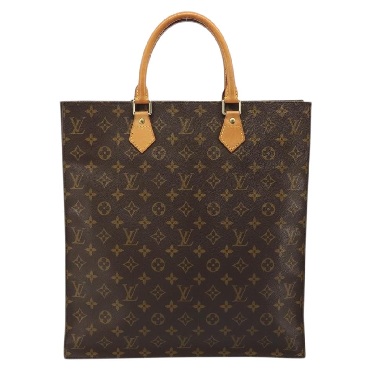 LOUIS VUITTON Monogram Sac Plat Hand Bag M51140 LV Auth ka4051