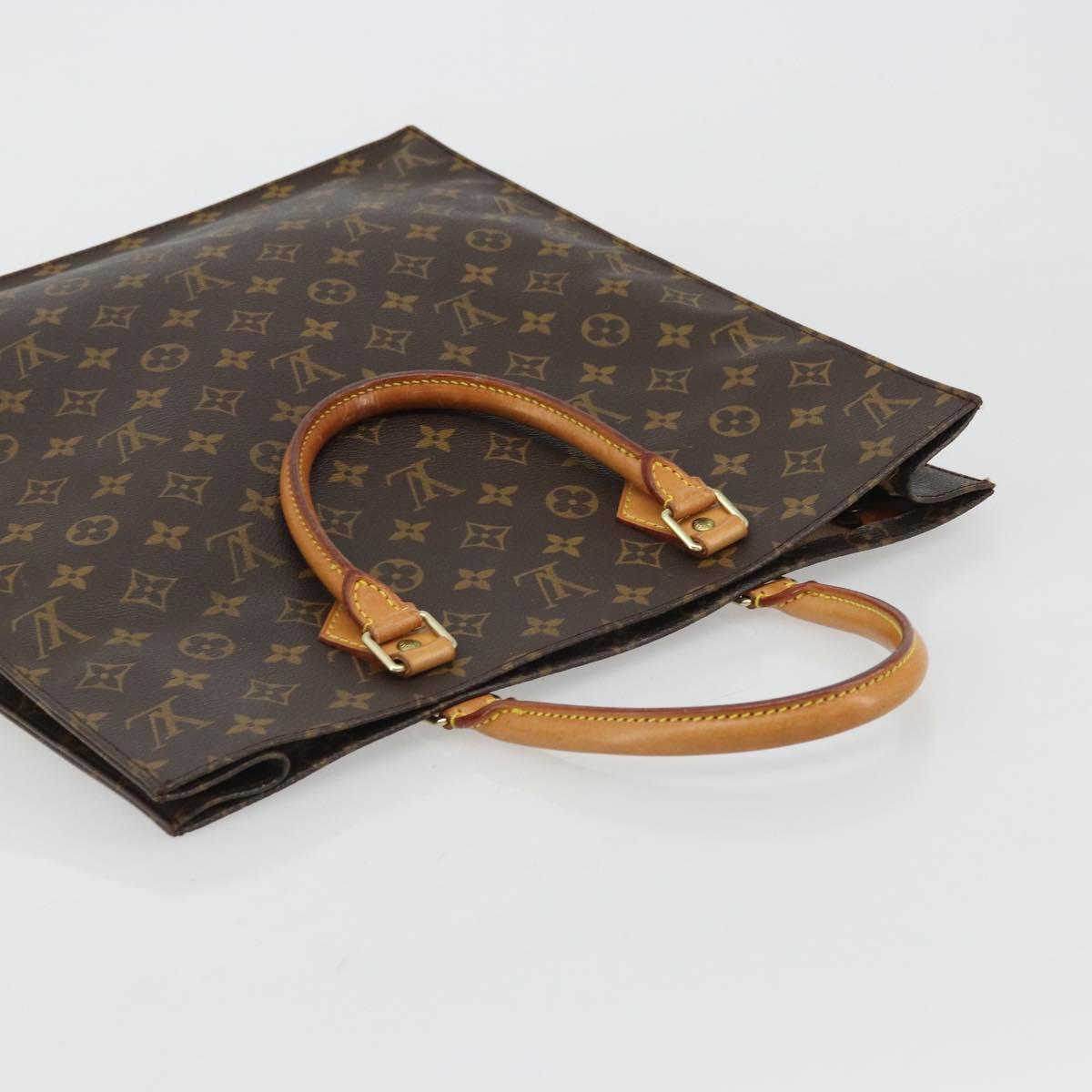 LOUIS VUITTON Monogram Sac Plat Hand Bag M51140 LV Auth ka4051