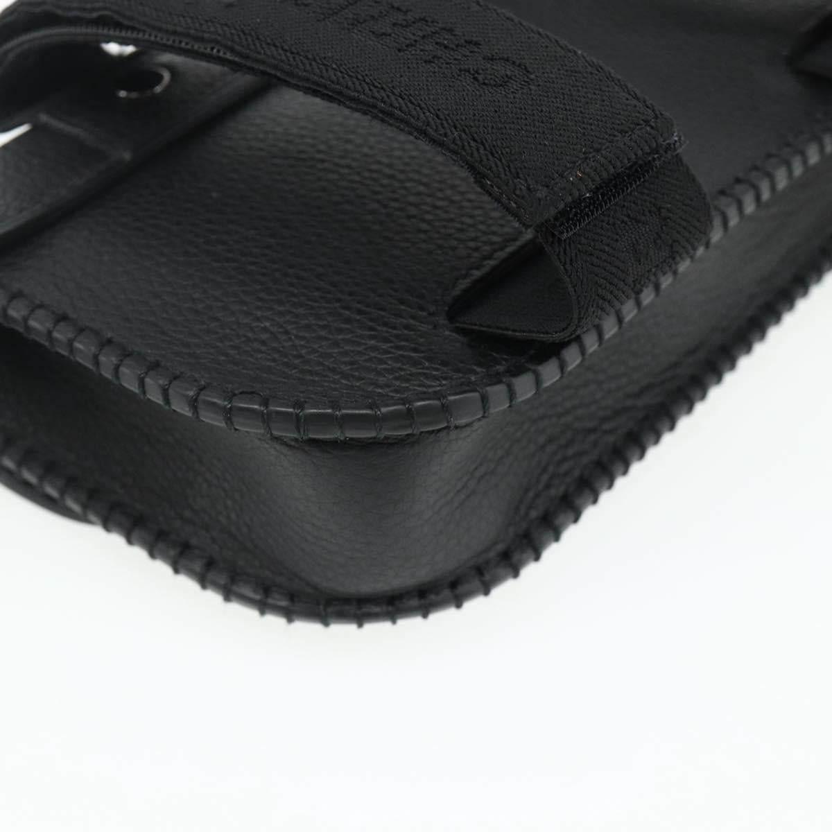Christian Dior Saddle Arm Pouch Cactus Jack Leather Black Silver Auth ka4066A