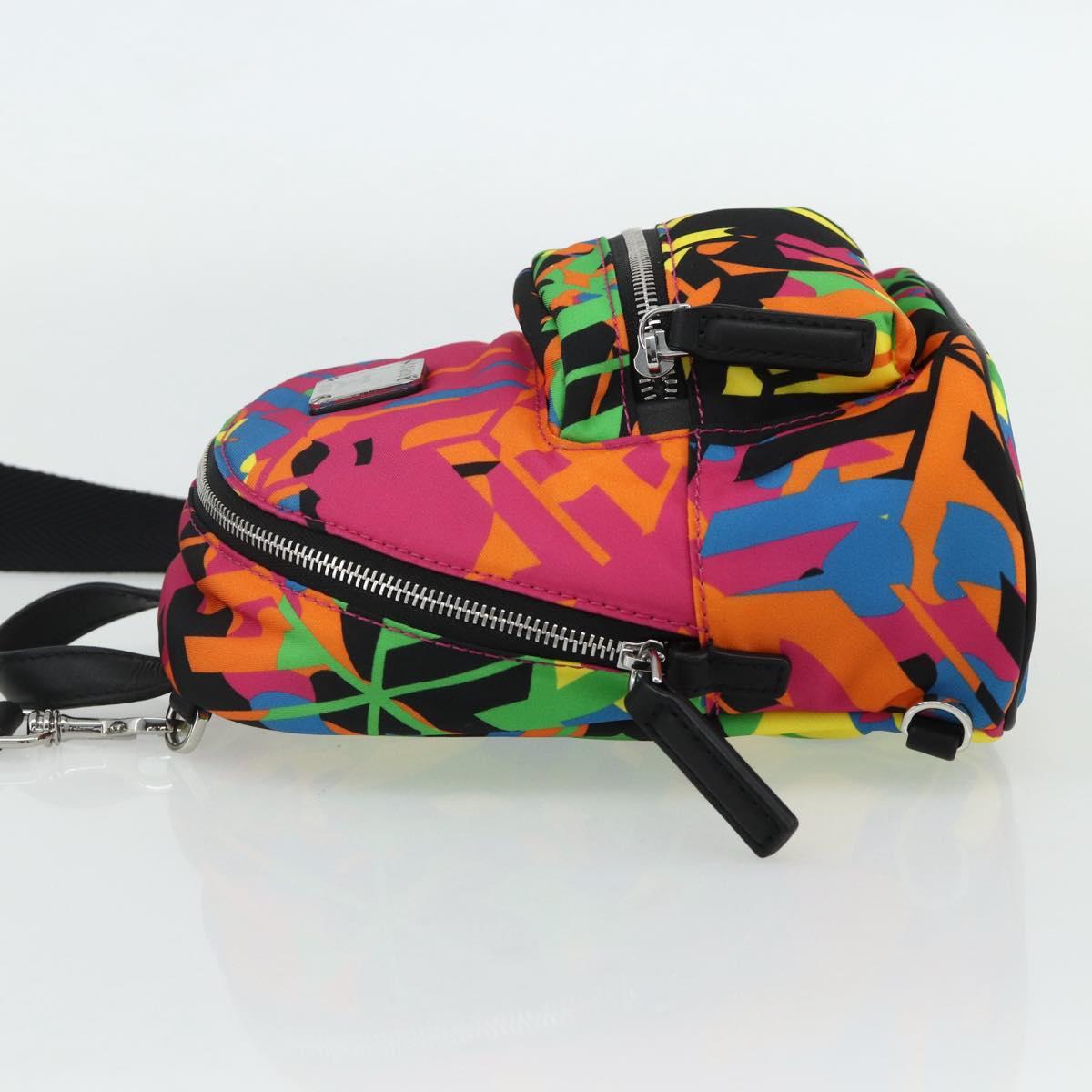 MCM Shoulder Bag Nylon Multicolor Silver Auth ka4070A