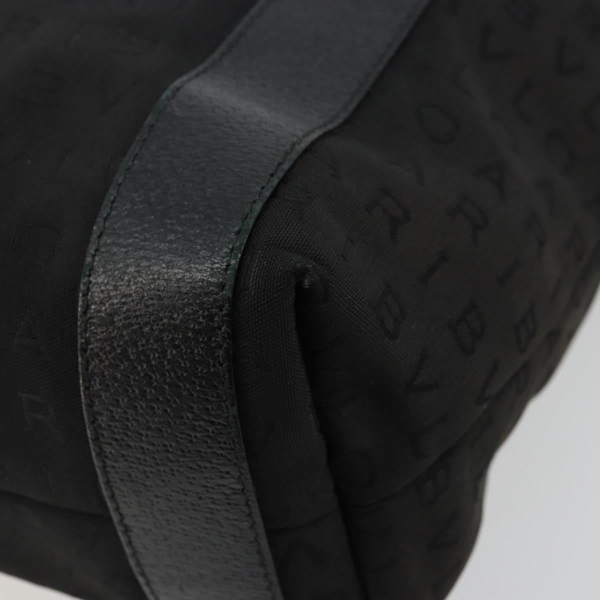 BVLGARI Tote Bag Canvas Leather Black Silver Auth ka4072