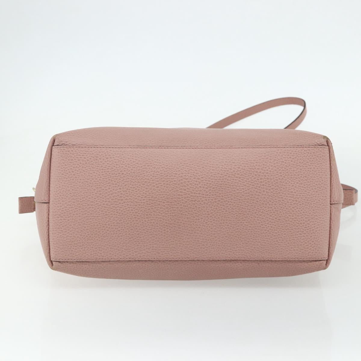 GUCCI Interlocking Hand Bag Leather Outlet 2way Pink Gold 449651 Auth ka4075