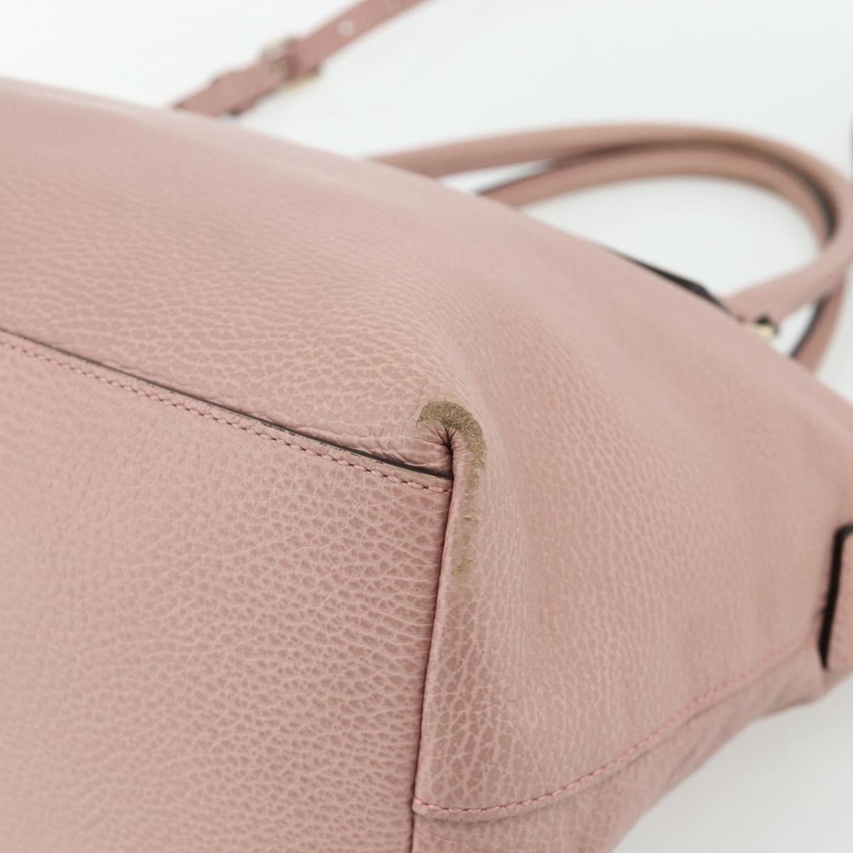 GUCCI Interlocking Hand Bag Leather Outlet 2way Pink Gold 449651 Auth ka4075