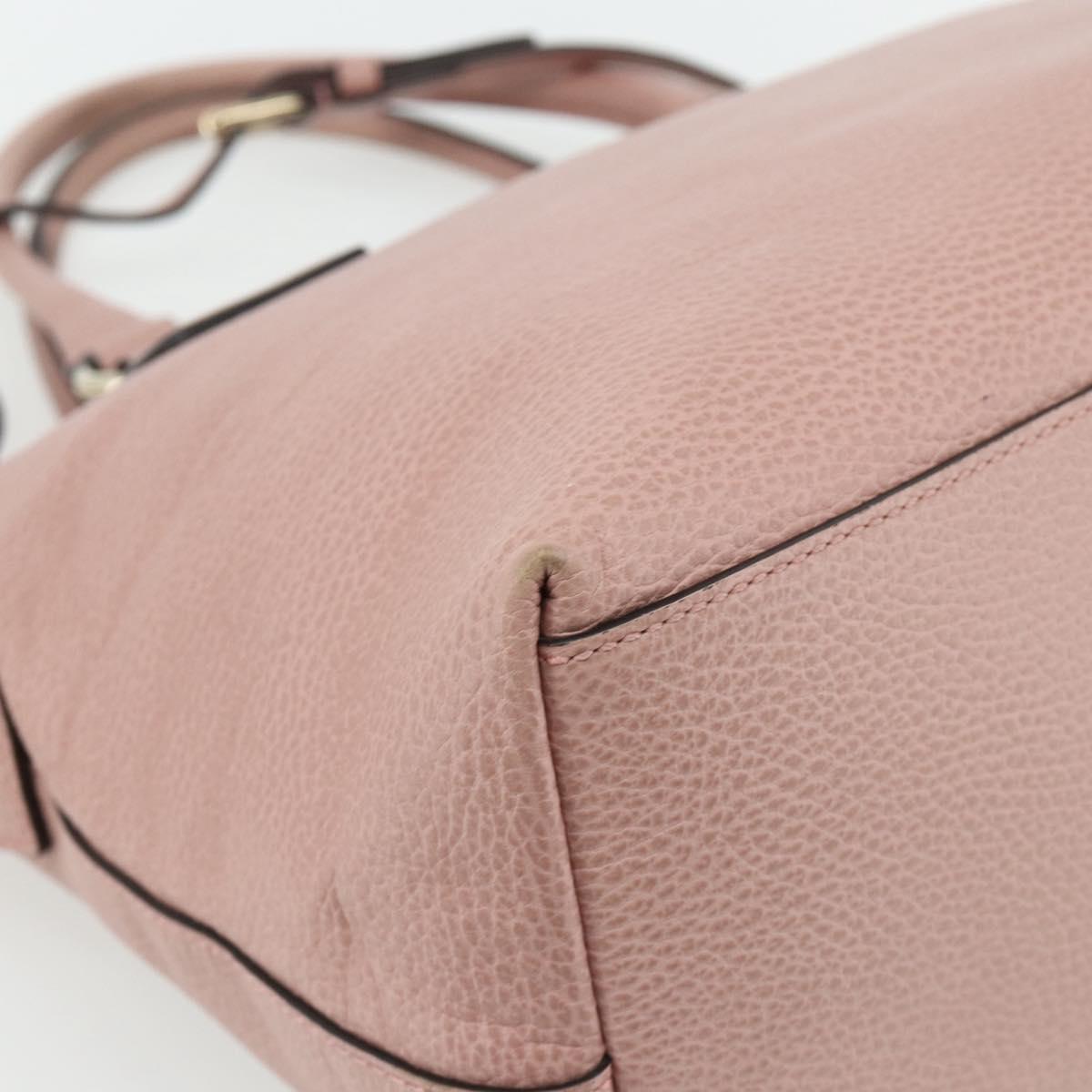 GUCCI Interlocking Hand Bag Leather Outlet 2way Pink Gold 449651 Auth ka4075