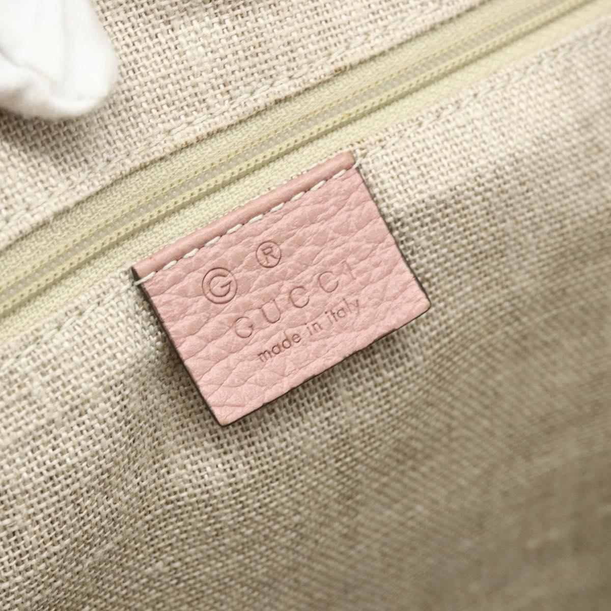 GUCCI Interlocking Hand Bag Leather Outlet 2way Pink Gold 449651 Auth ka4075