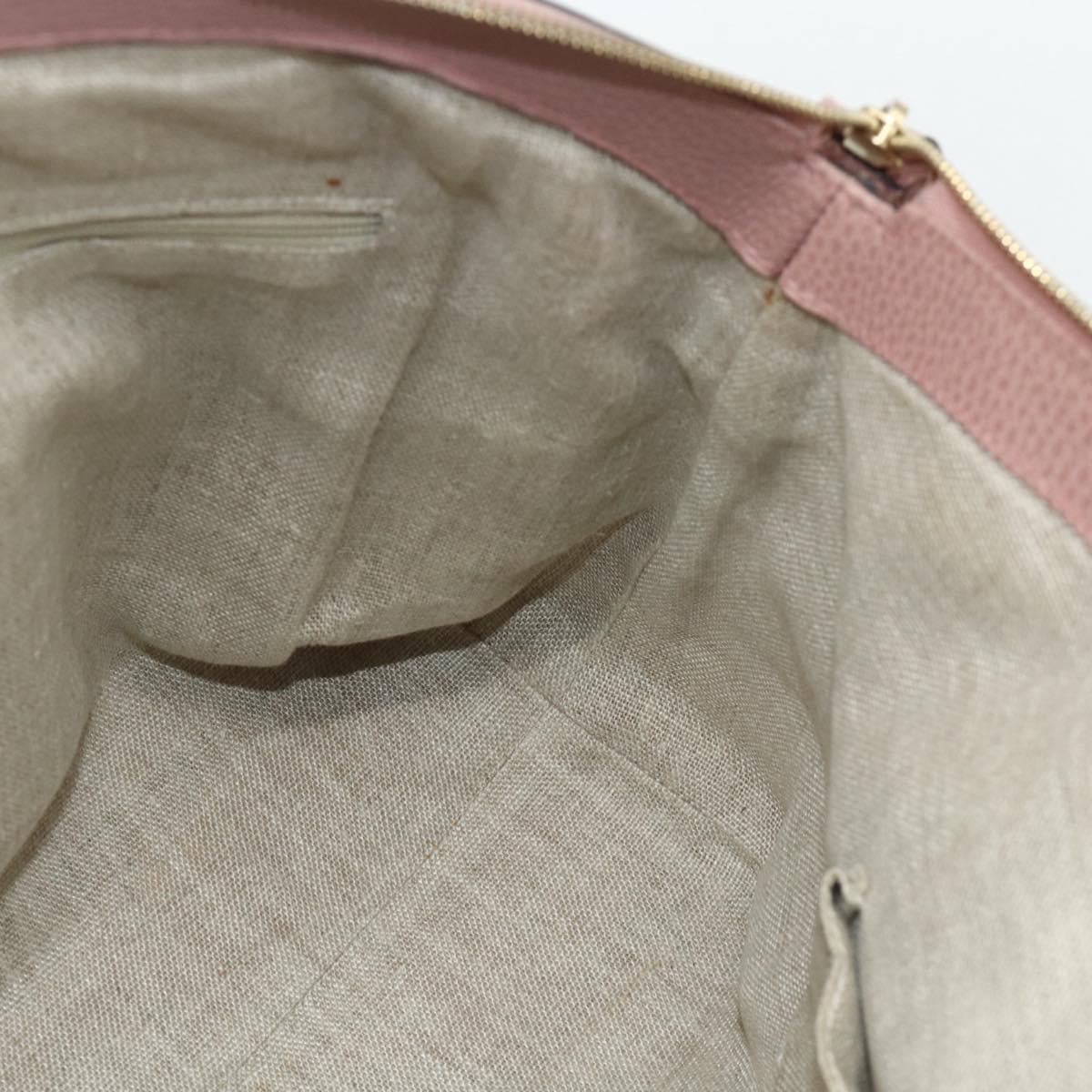 GUCCI Interlocking Hand Bag Leather Outlet 2way Pink Gold 449651 Auth ka4075