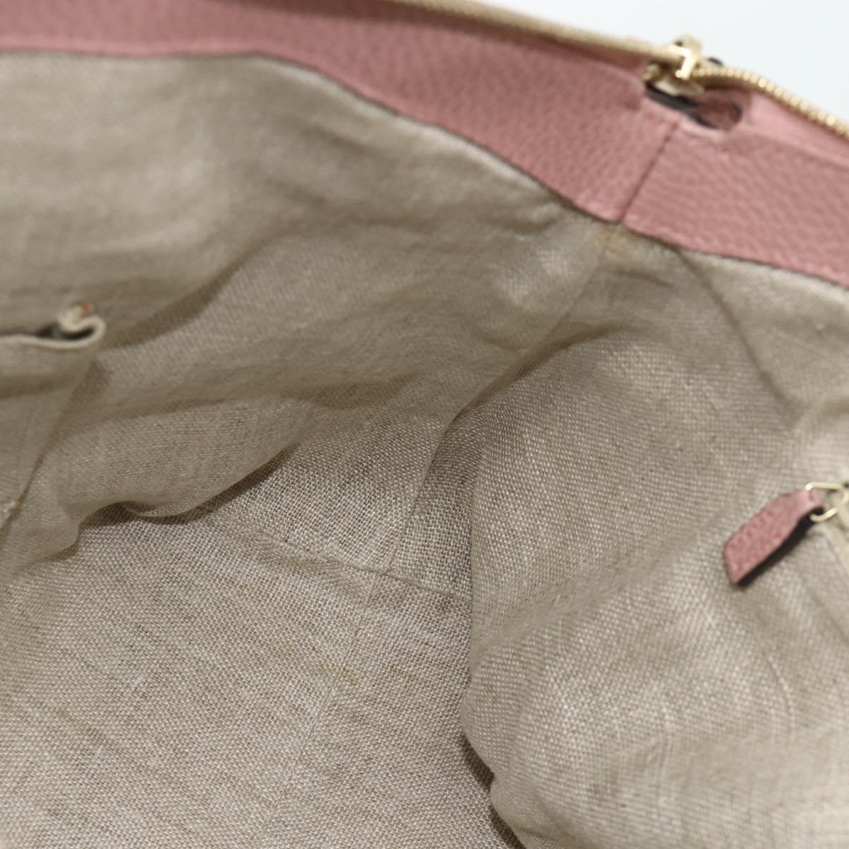 GUCCI Interlocking Hand Bag Leather Outlet 2way Pink Gold 449651 Auth ka4075