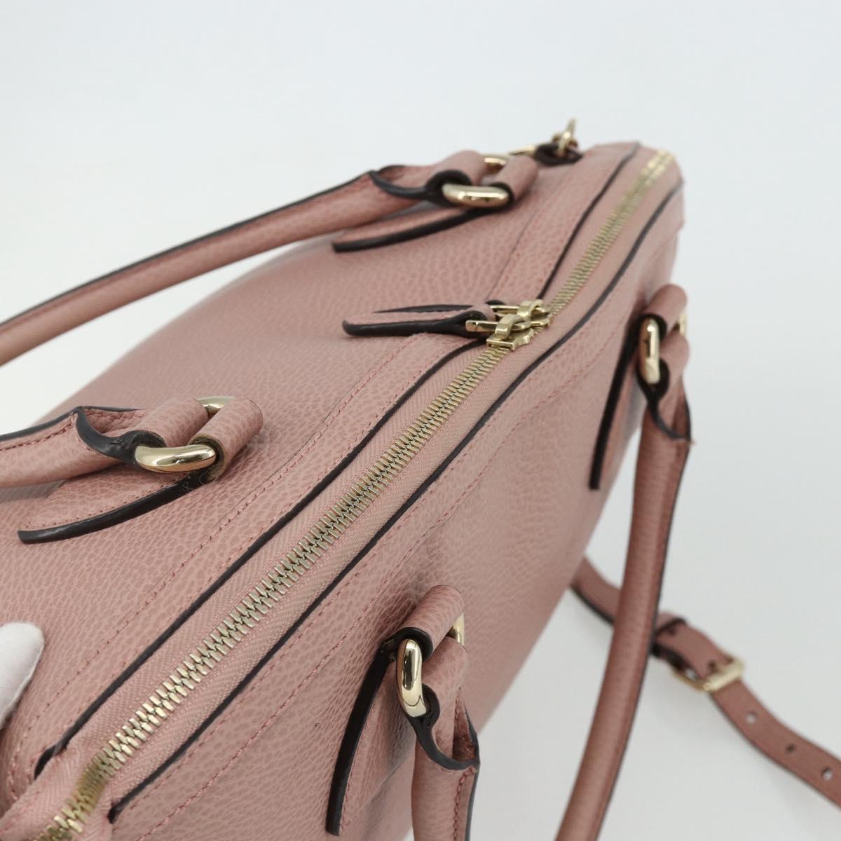 GUCCI Interlocking Hand Bag Leather Outlet 2way Pink Gold 449651 Auth ka4075
