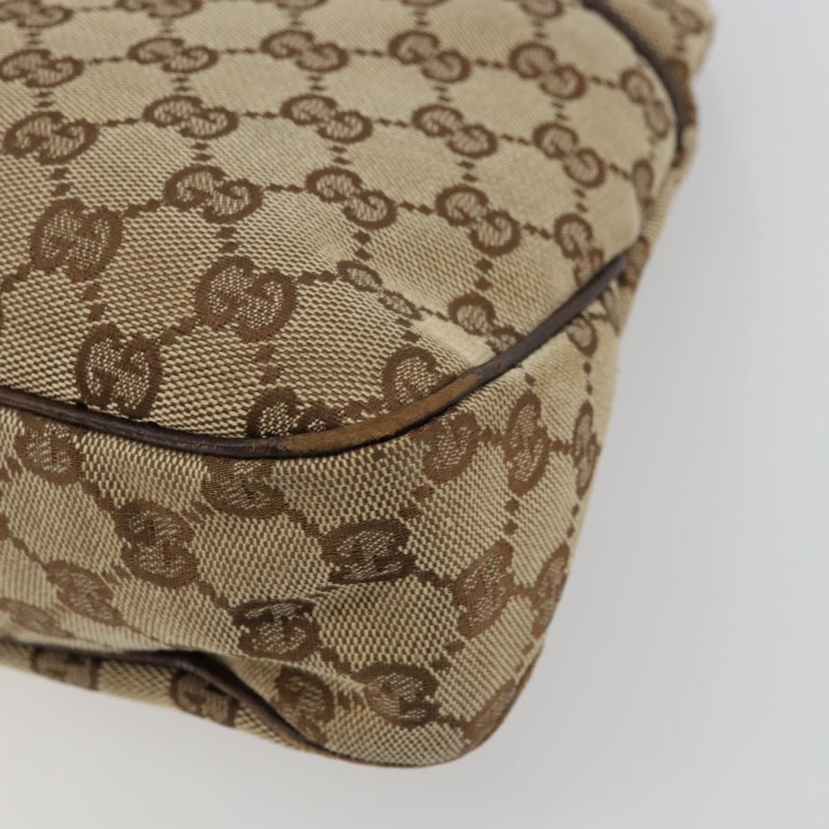GUCCI GG Canvas Hand Bag Silver Beige 121023 Auth ka4077A