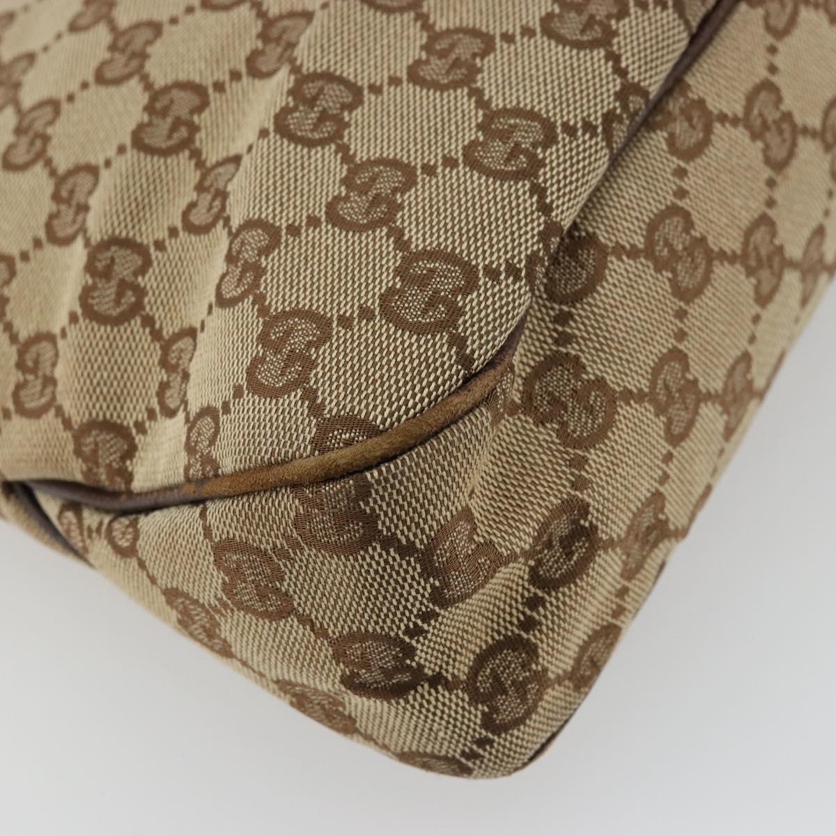 GUCCI GG Canvas Hand Bag Silver Beige 121023 Auth ka4077A