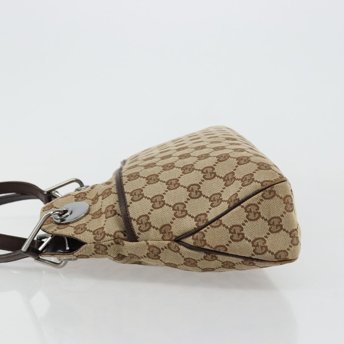 GUCCI GG Canvas Hand Bag Silver Beige 121023 Auth ka4077A
