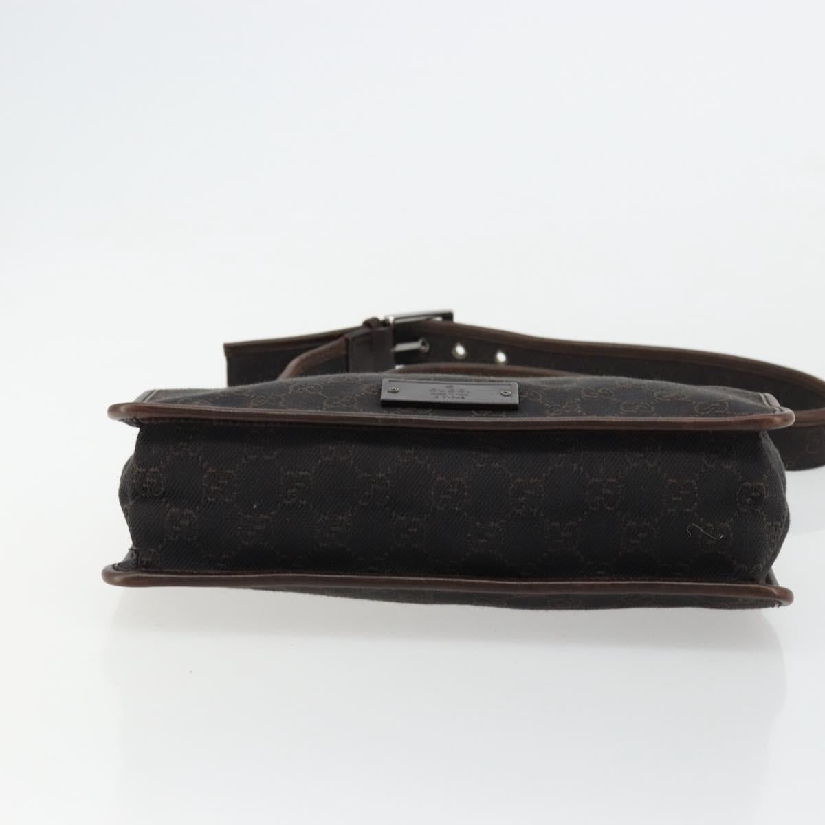 GUCCI GG Canvas Shoulder Bag Outlet Brown Silver 91762 Auth ka4080A