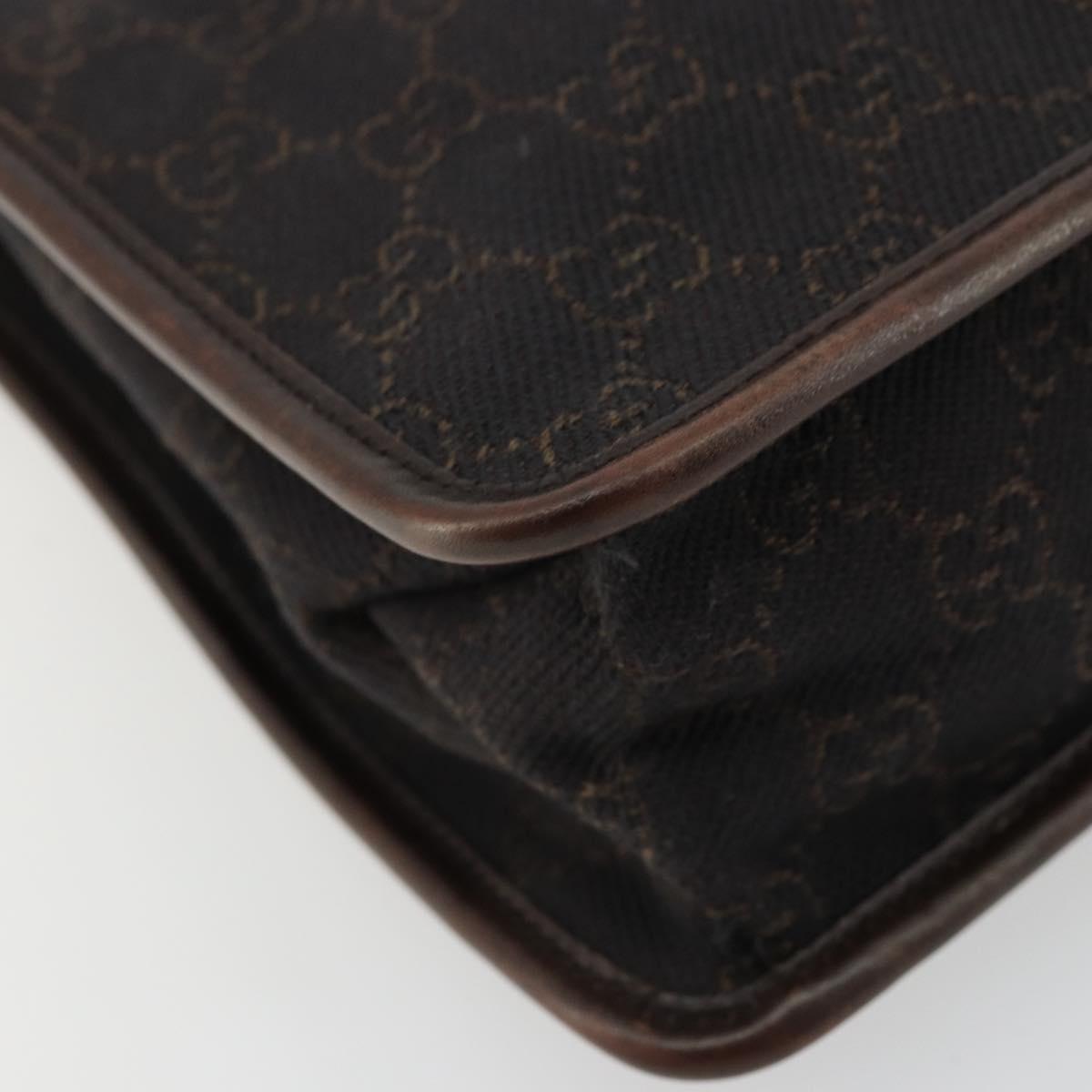 GUCCI GG Canvas Shoulder Bag Outlet Brown Silver 91762 Auth ka4080A