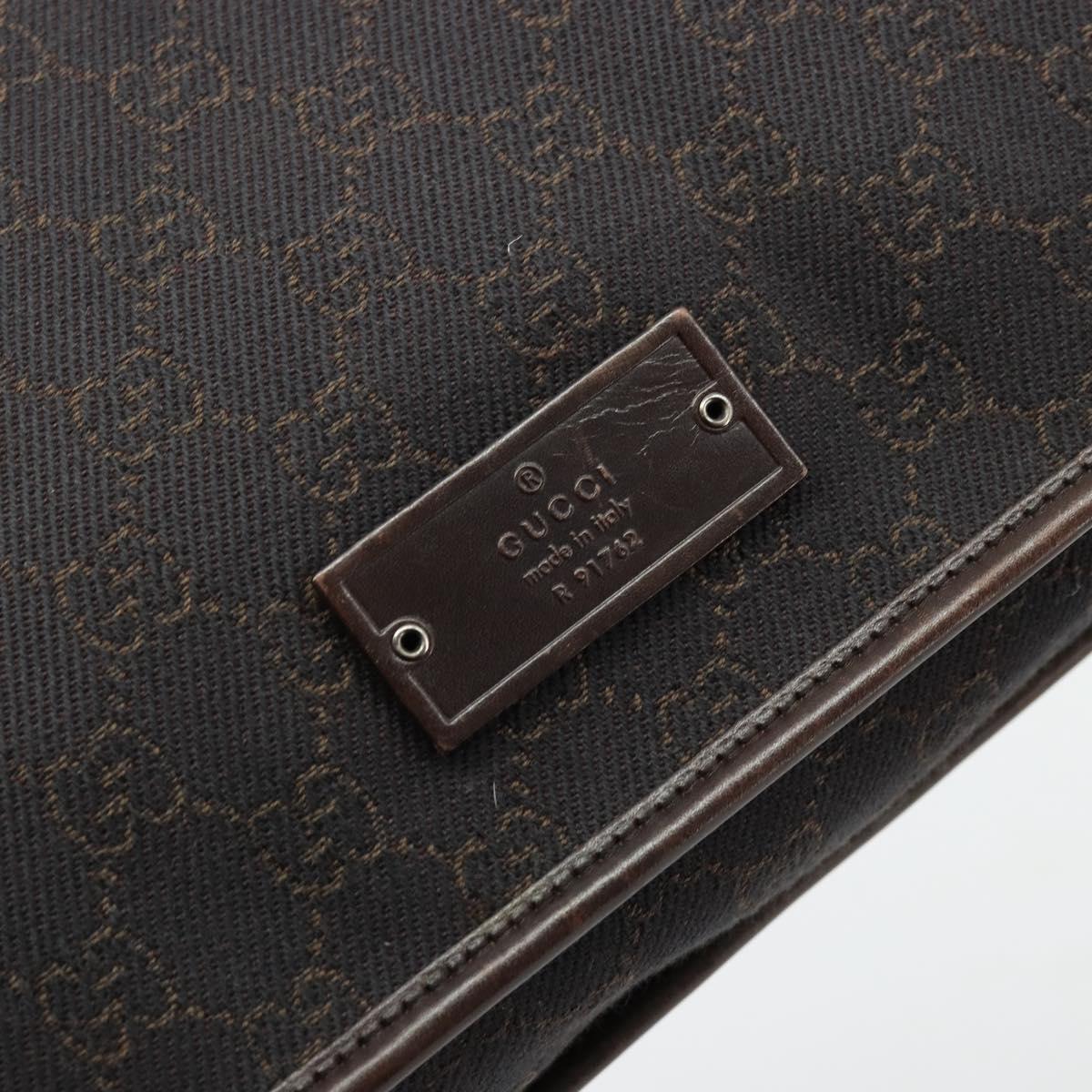 GUCCI GG Canvas Shoulder Bag Outlet Brown Silver 91762 Auth ka4080A