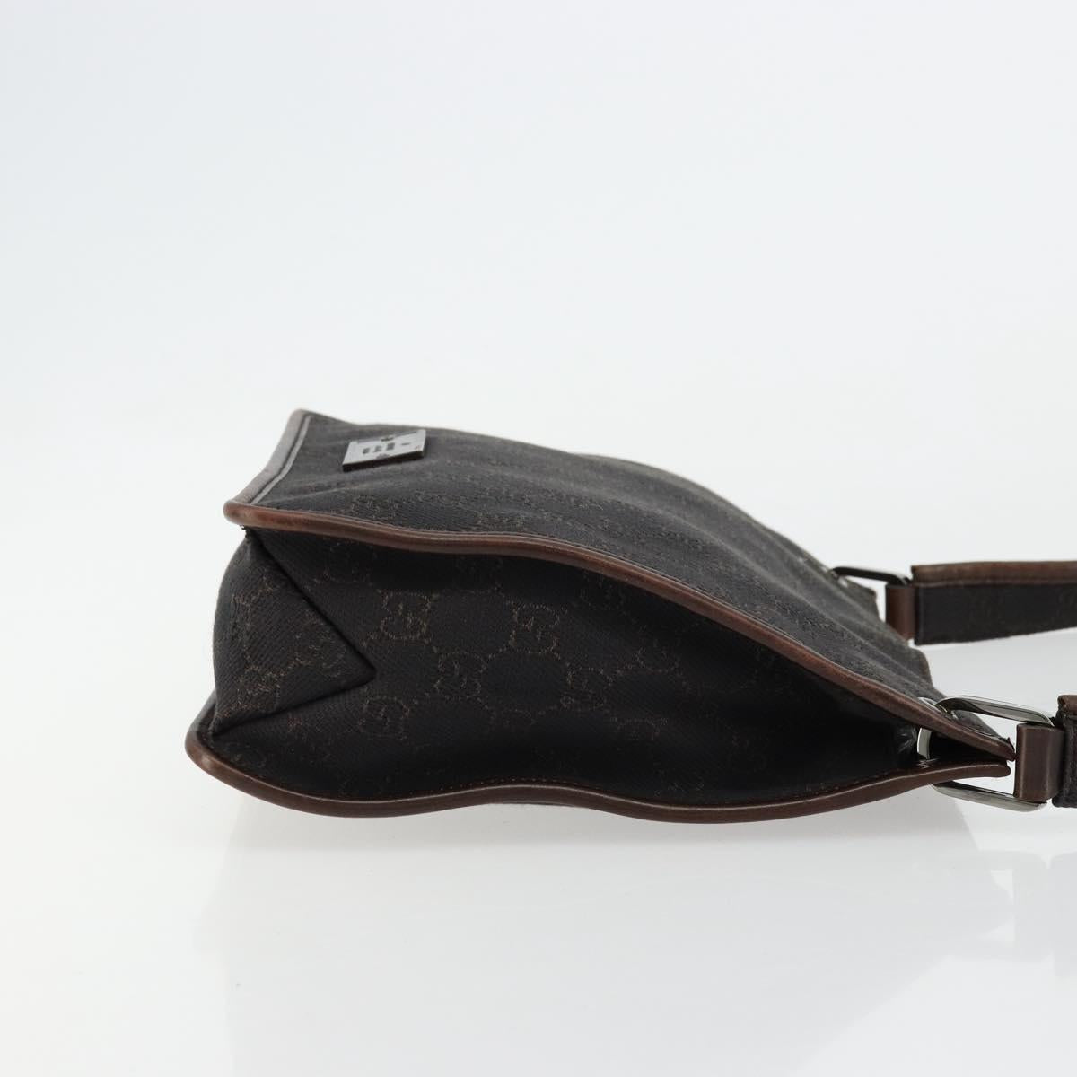 GUCCI GG Canvas Shoulder Bag Outlet Brown Silver 91762 Auth ka4080A