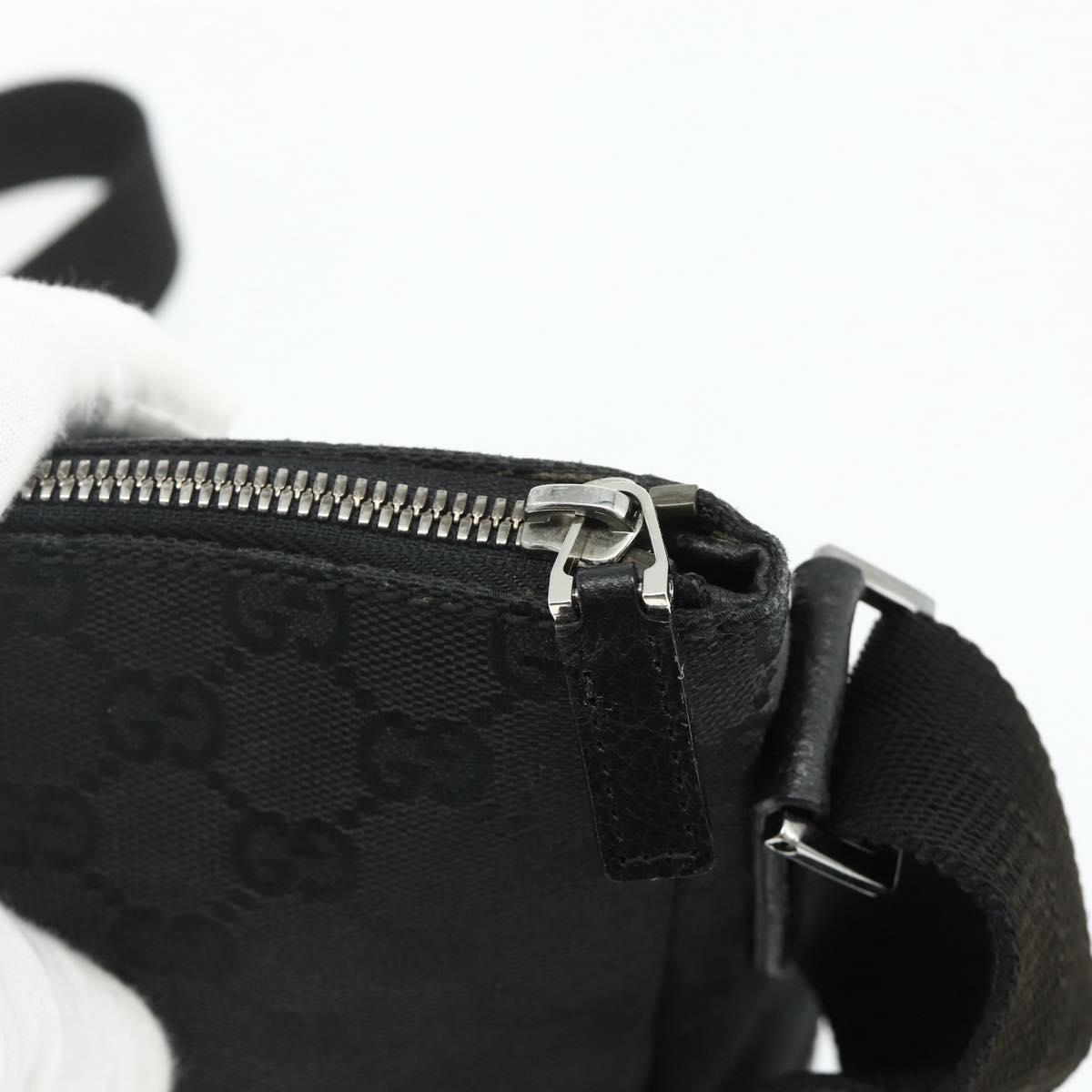 GUCCI GG Canvas Shoulder Bag Black Silver 114273 Auth ka4091