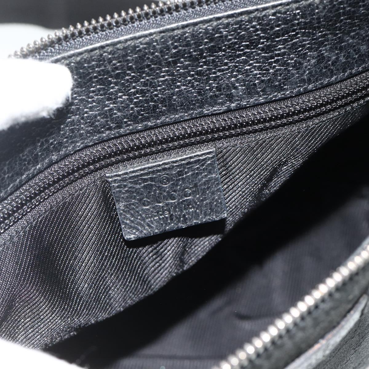 GUCCI GG Canvas Shoulder Bag Black Silver 114273 Auth ka4091