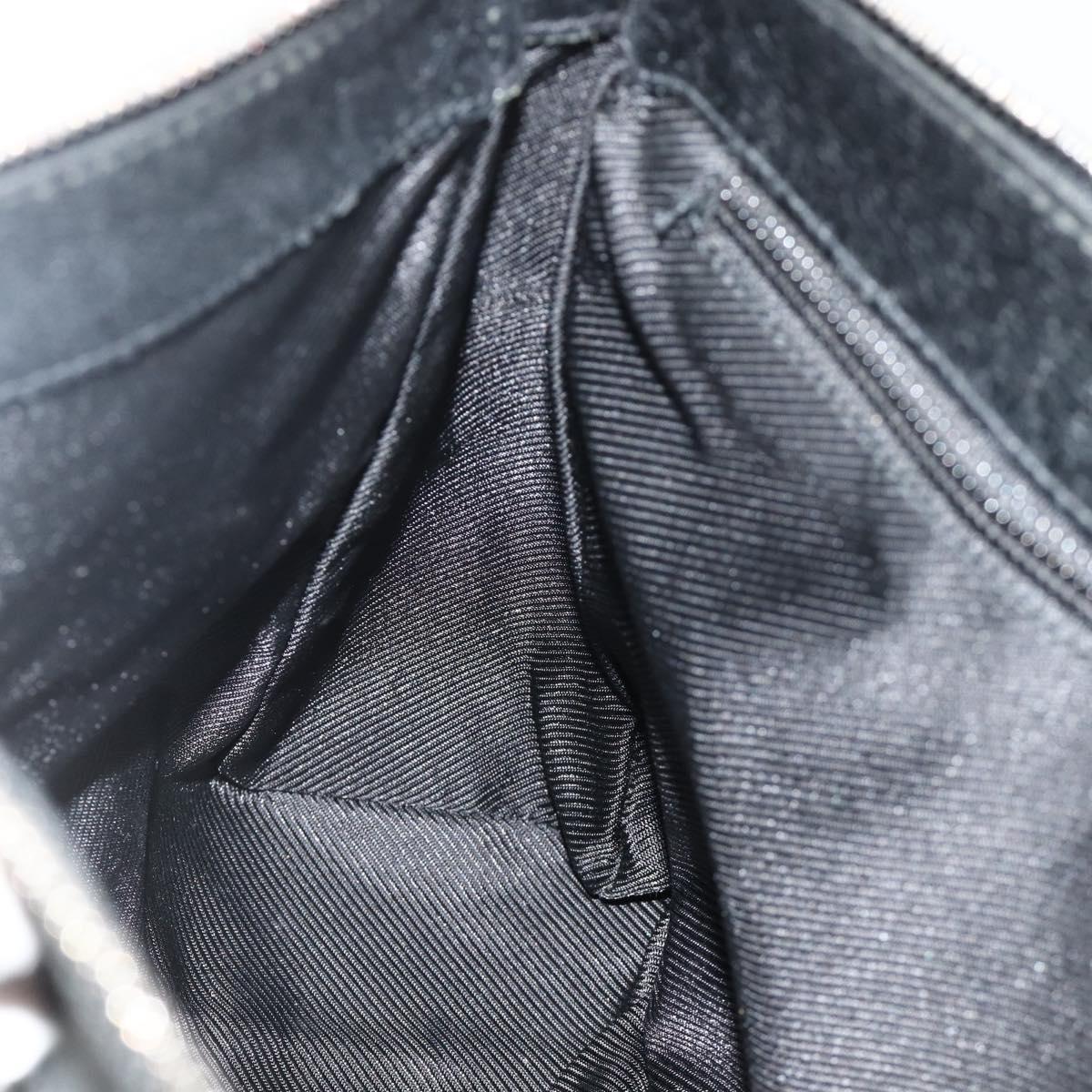 GUCCI GG Canvas Shoulder Bag Black Silver 114273 Auth ka4091