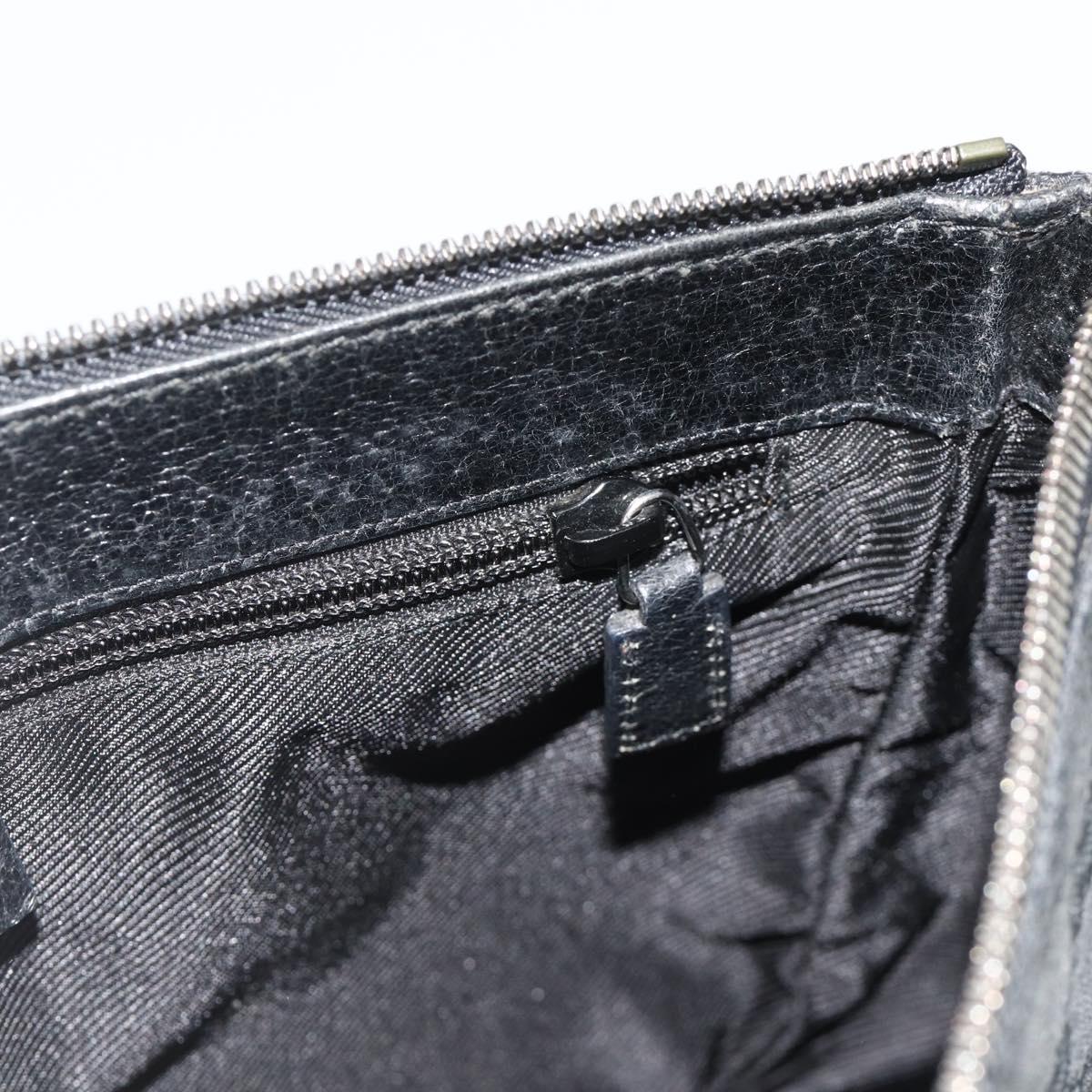 GUCCI GG Canvas Shoulder Bag Black Silver 114273 Auth ka4091