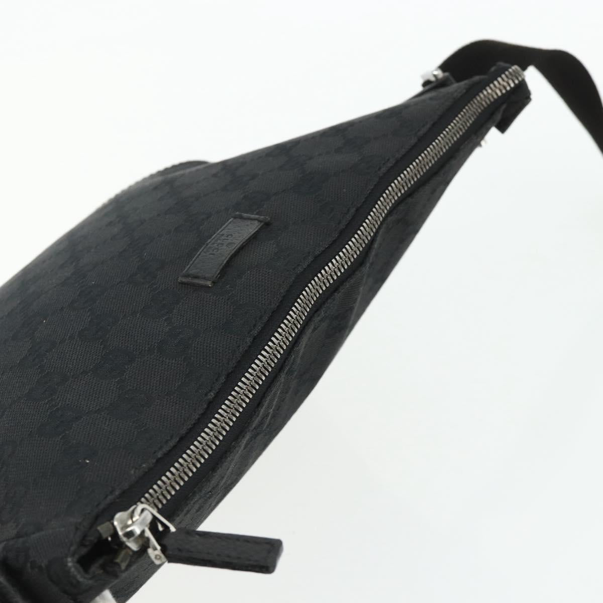 GUCCI GG Canvas Shoulder Bag Black Silver 114273 Auth ka4091