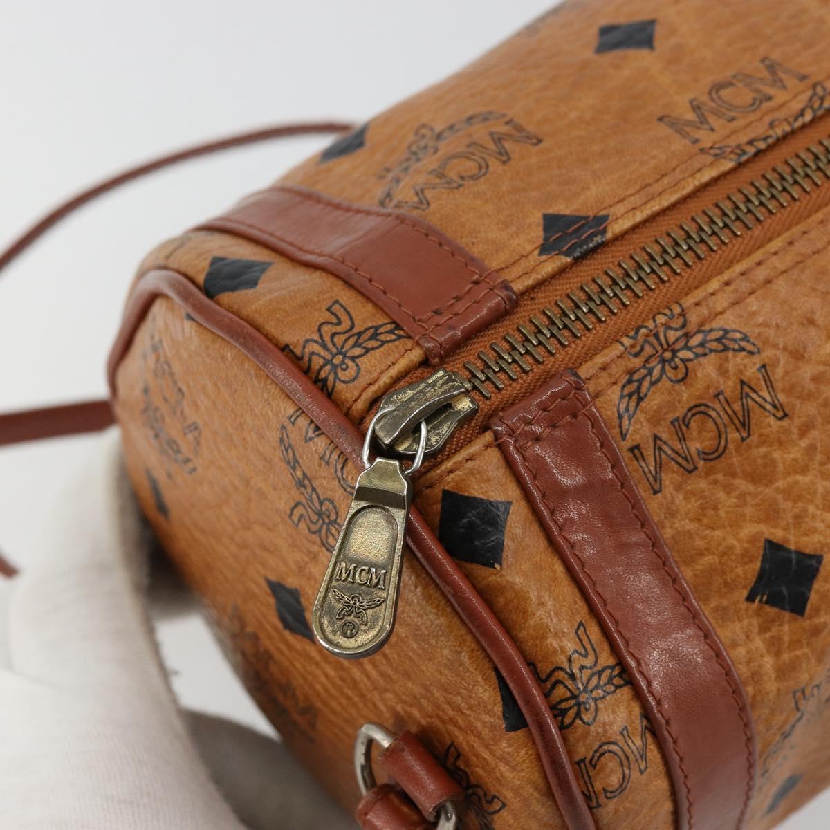 MCM Vicetos Logogram Shoulder Bag PVC Leather Brown Gold Auth ka4095A