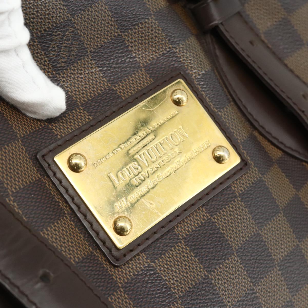 LOUIS VUITTON Damier Ebene Hampstead MM Tote Bag N51204 LV Auth ka4096