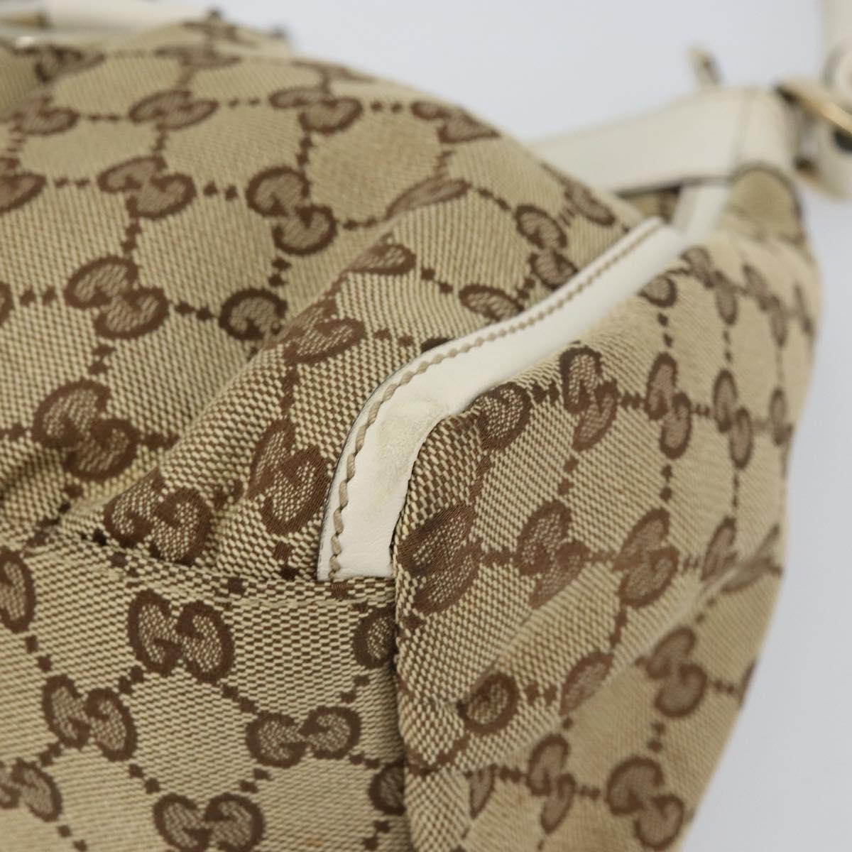 GUCCI GG Canvas Abbey Hand Bag Beige Gold 190525 Auth ka410