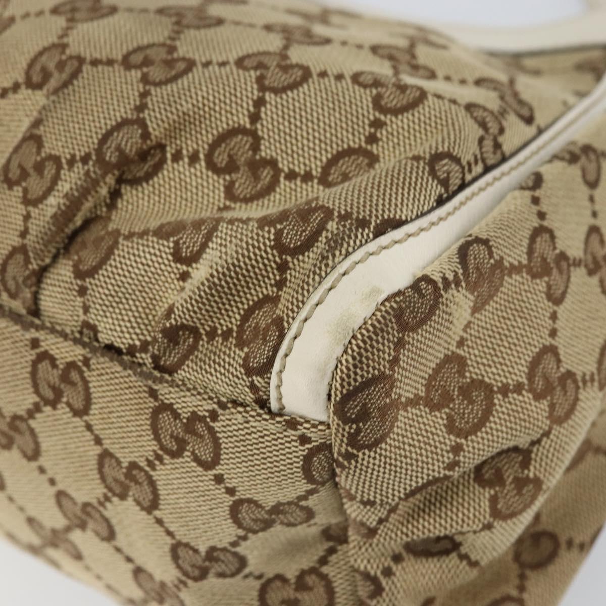 GUCCI GG Canvas Abbey Hand Bag Beige Gold 190525 Auth ka410