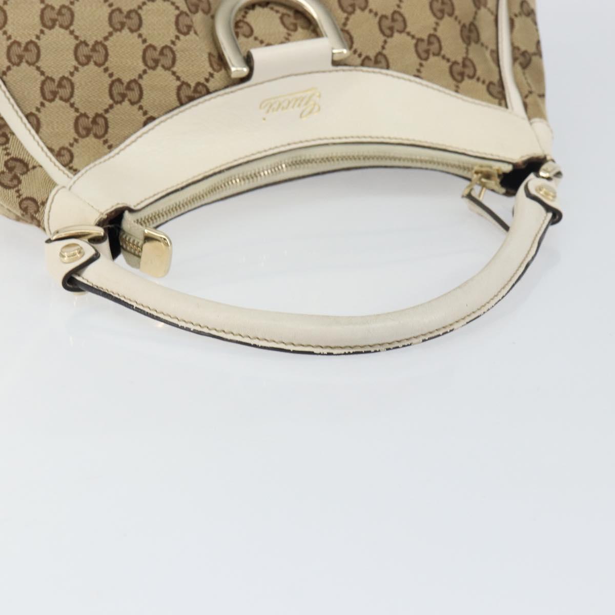 GUCCI GG Canvas Abbey Hand Bag Beige Gold 190525 Auth ka410