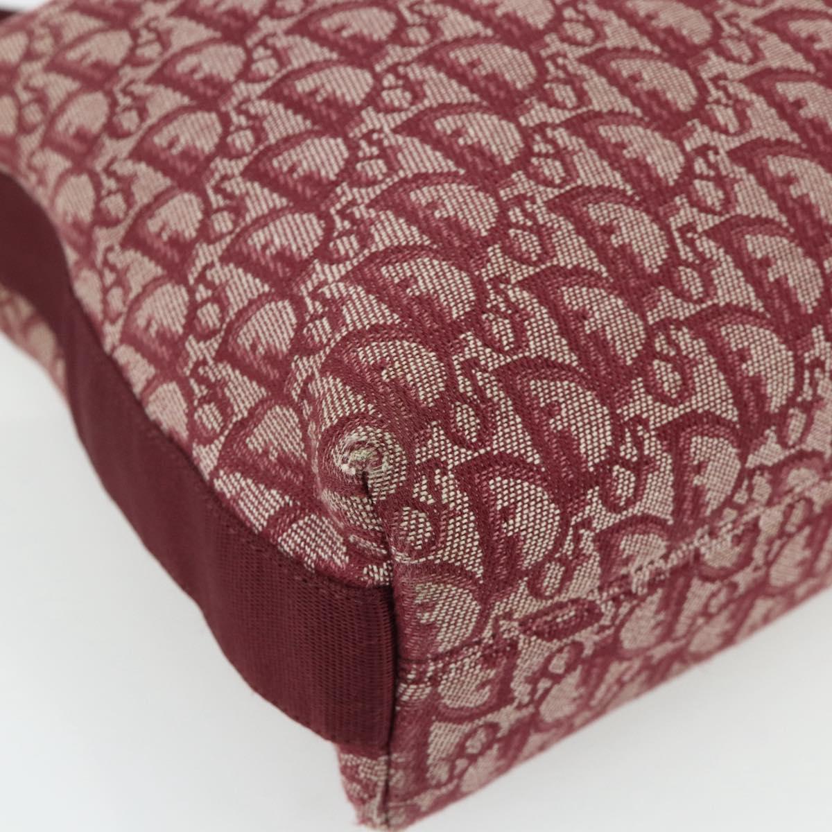 Christian Dior Trotter Canvas Shoulder Bag Red Silver Auth ka4100A