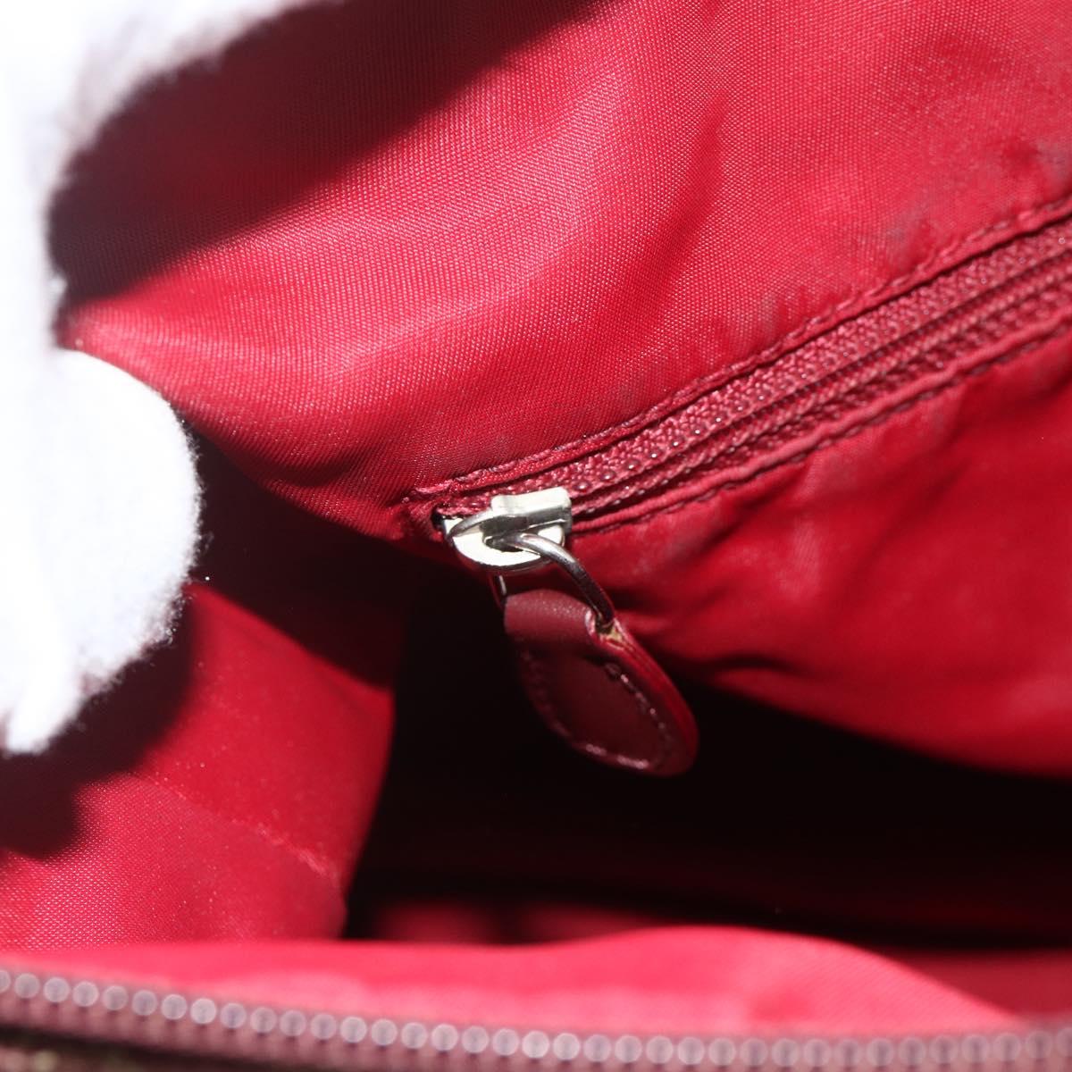 Christian Dior Trotter Canvas Shoulder Bag Red Silver Auth ka4100A