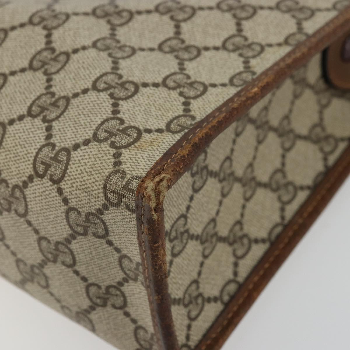 GUCCI GG Supreme Web Sherry Line Hand Bag PVC Beige Gold 002 4083 39 Auth ka4103