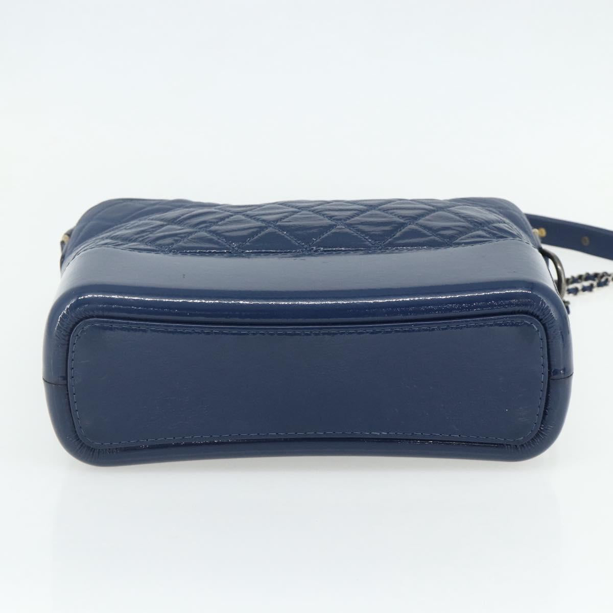 CHANEL Chain Gabriel De Chanel Bag Caviar Skin Blue Gold CC Auth ka4104SAV